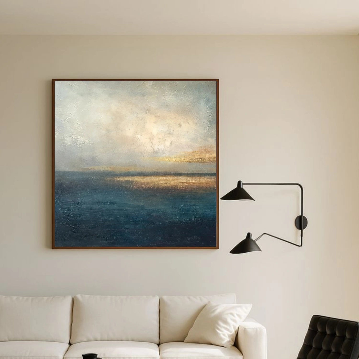 Blue and Gold Abstract Wall Art #AW195