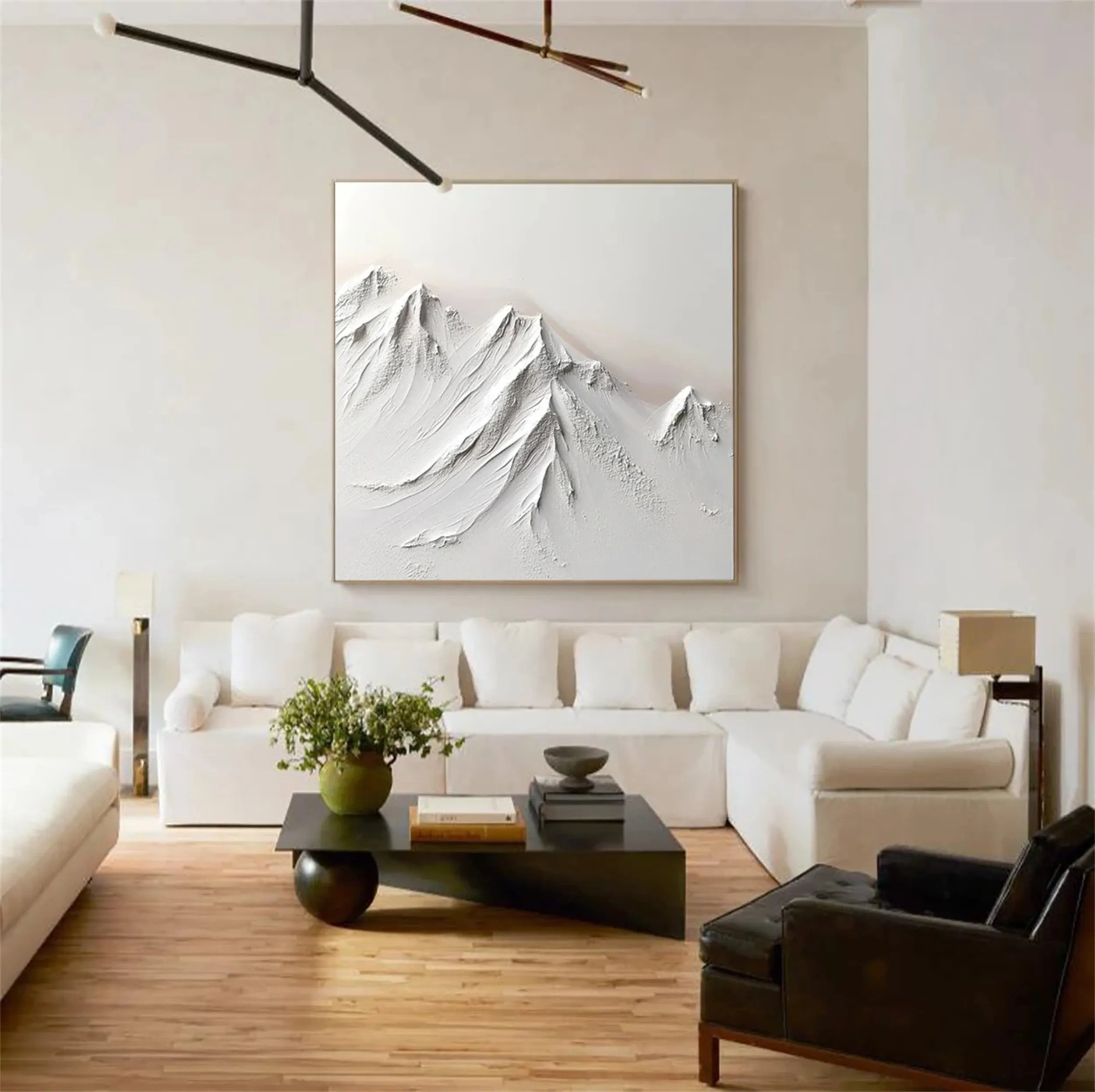 White Textured Minimalist Wall Art #WT116