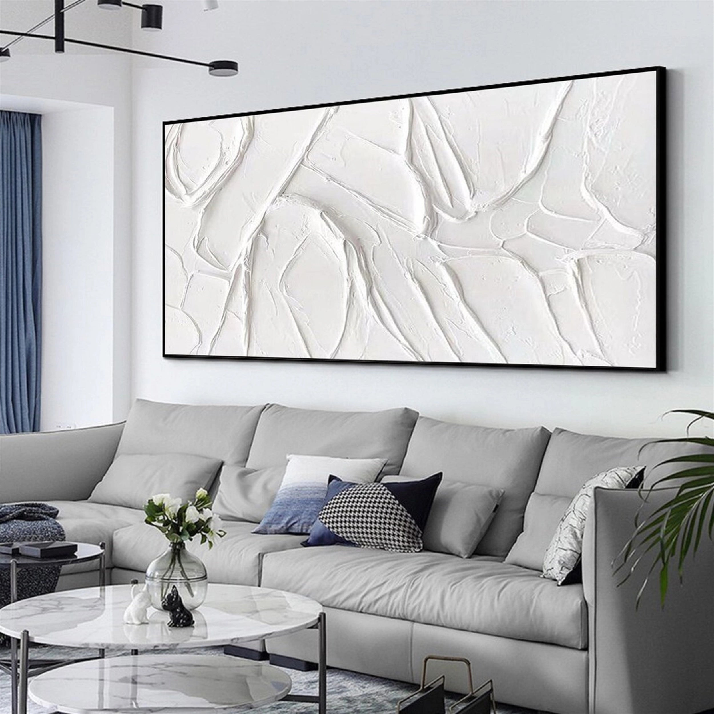 White Textured Minimalist Wall Art #WT068
