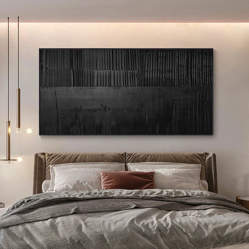 Black Textured Minimalist Wall Art #BT015