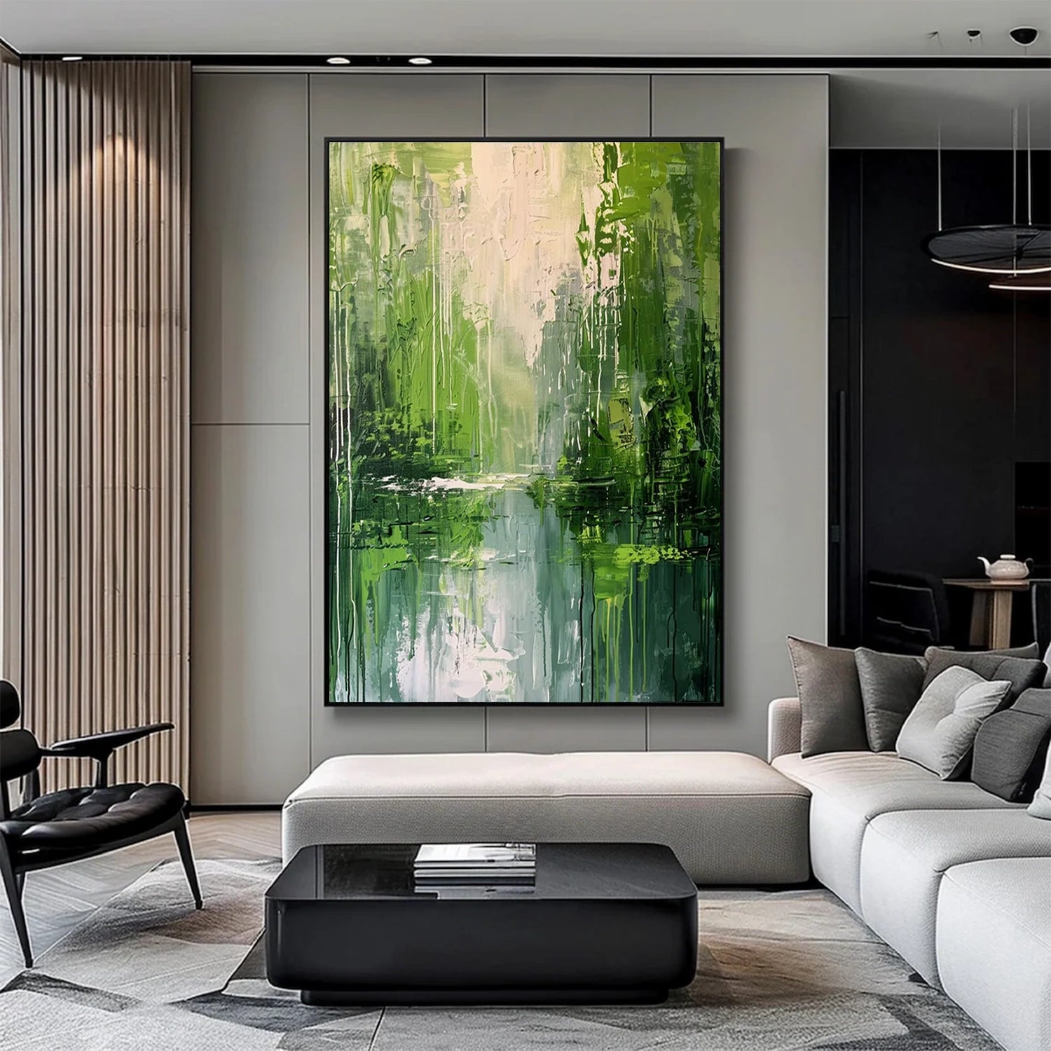 Green Tree And Flower Painting #TF082
