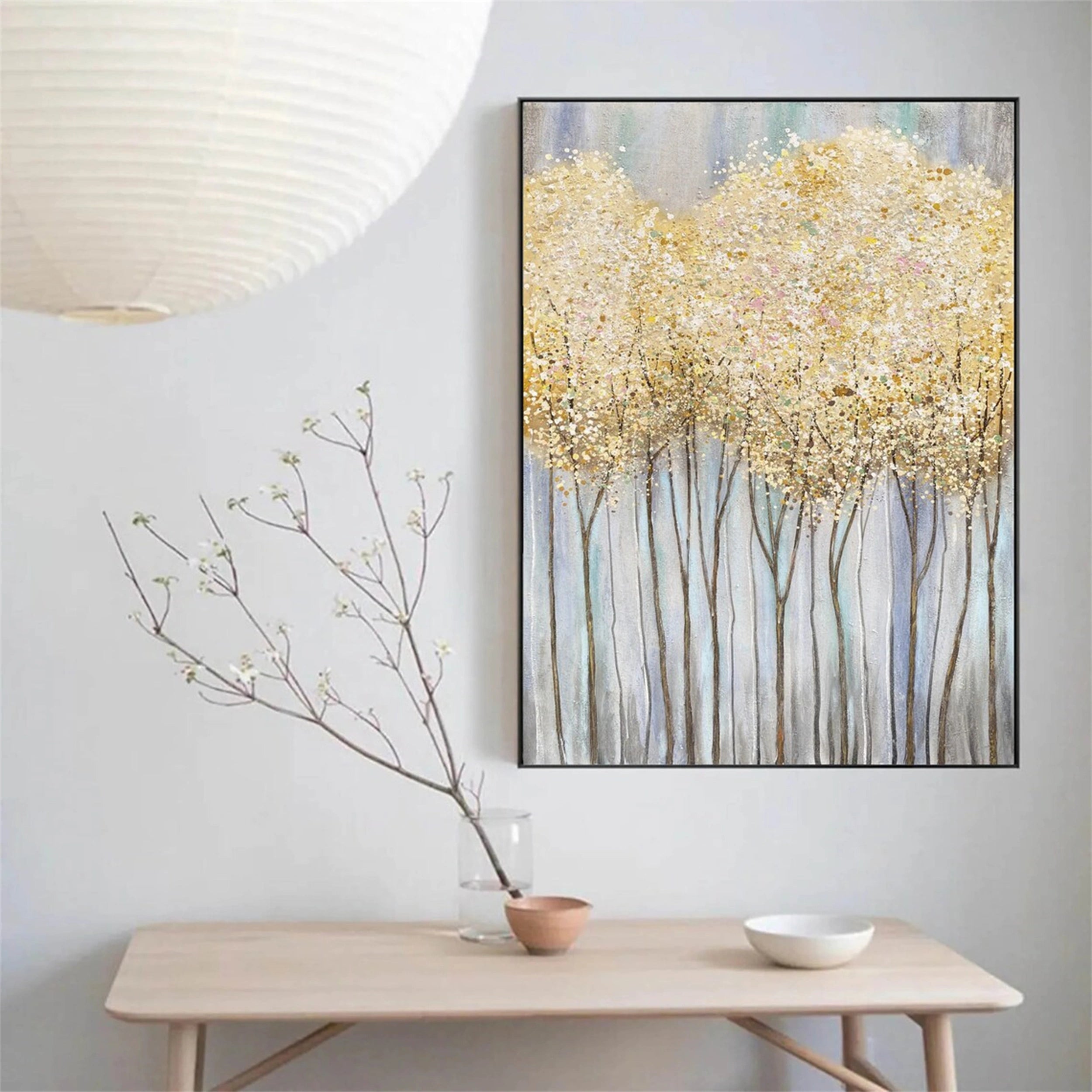 Colorful Tree And Flower Painting #TF003