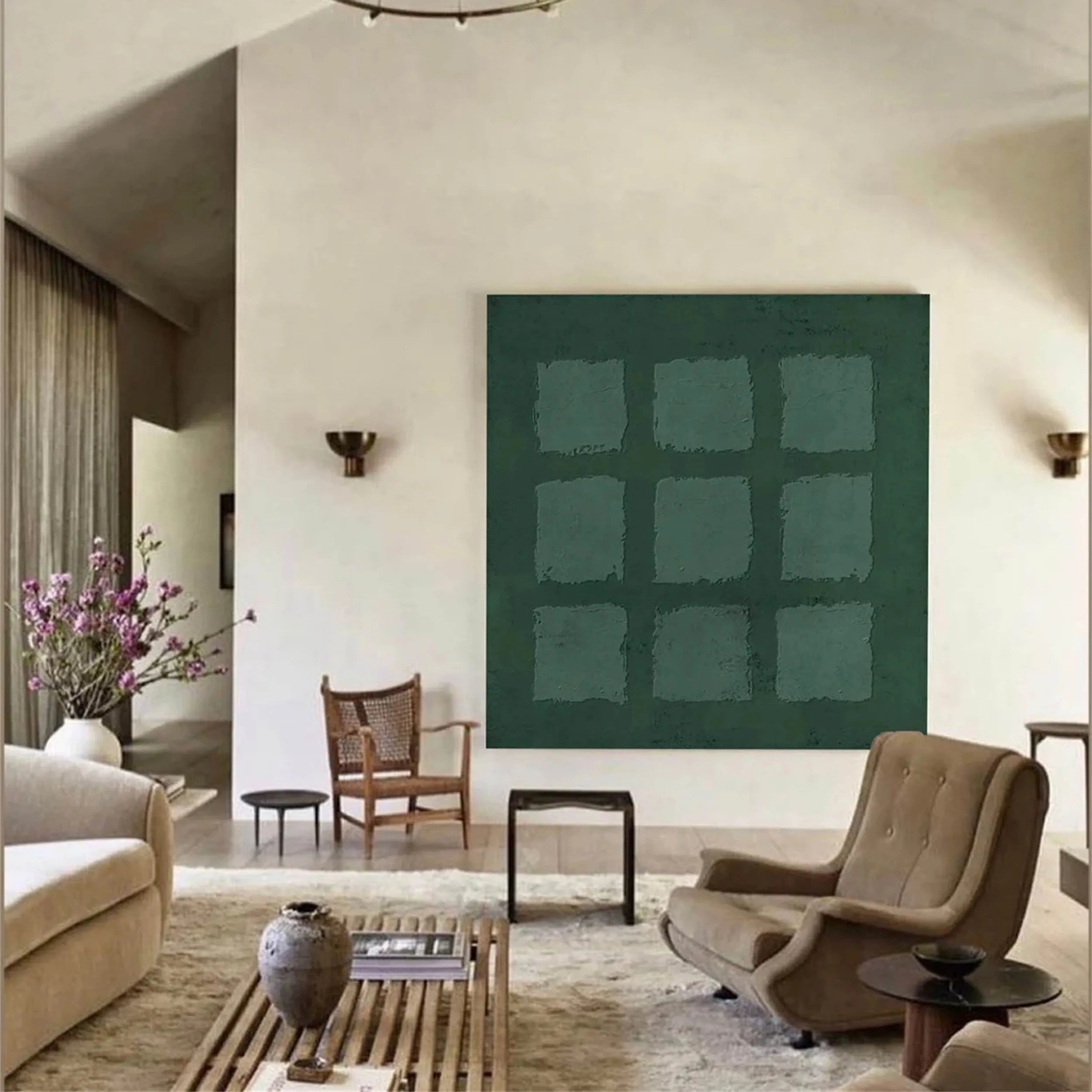 Green Textured Minimalist Wall Art #GT018