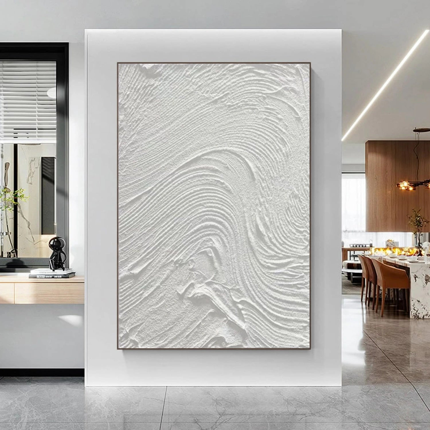 White Textured Minimalist Wall Art #WT207