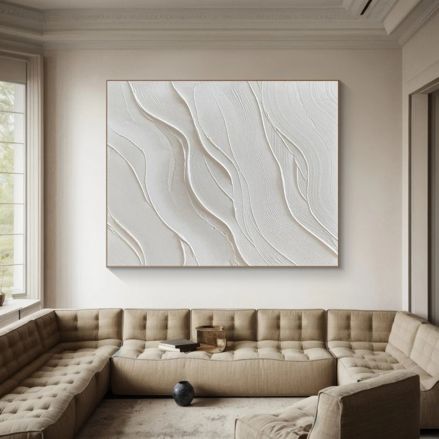 White Textured Minimalist Wall Art #WT182