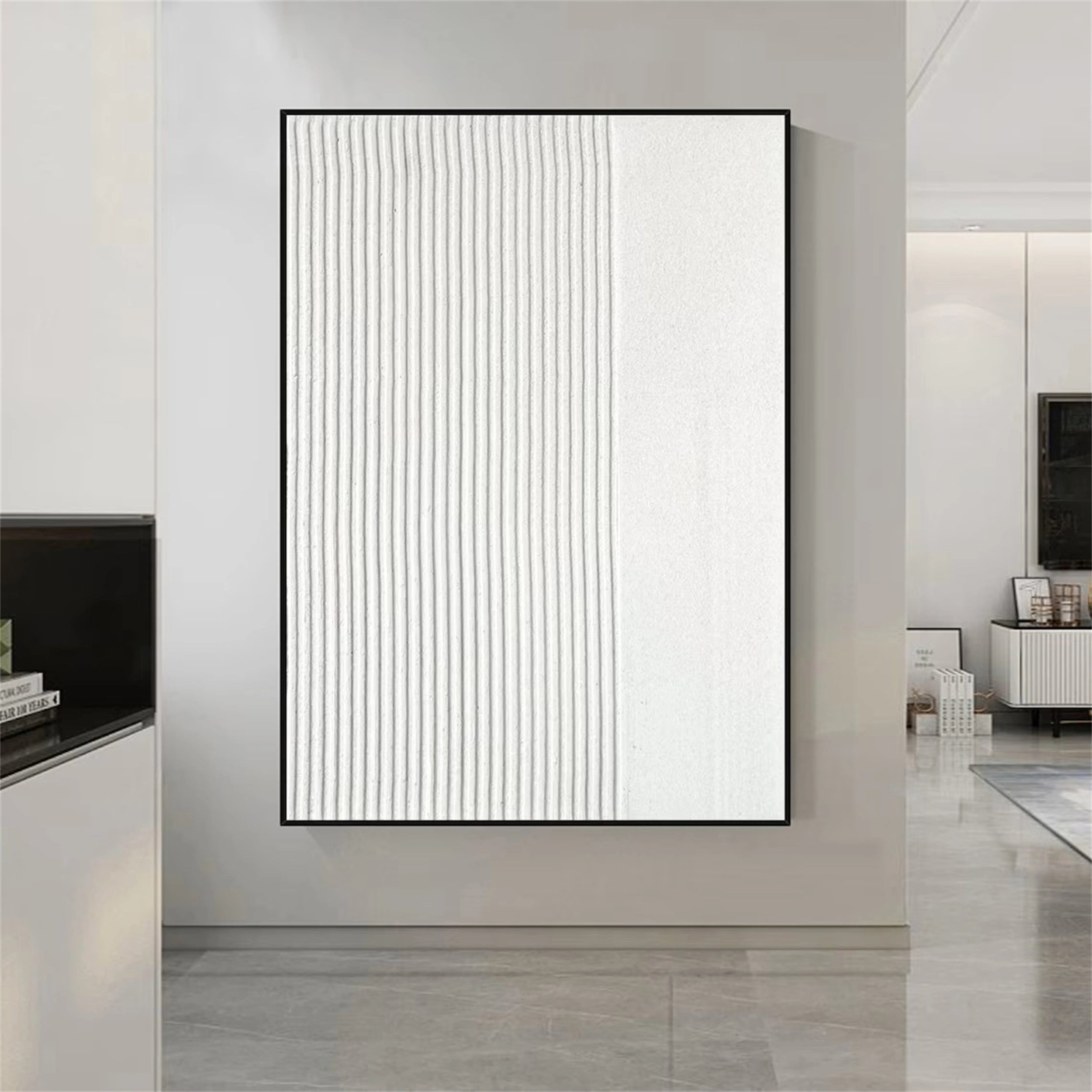 White Textured Minimalist Wall Art #WT079