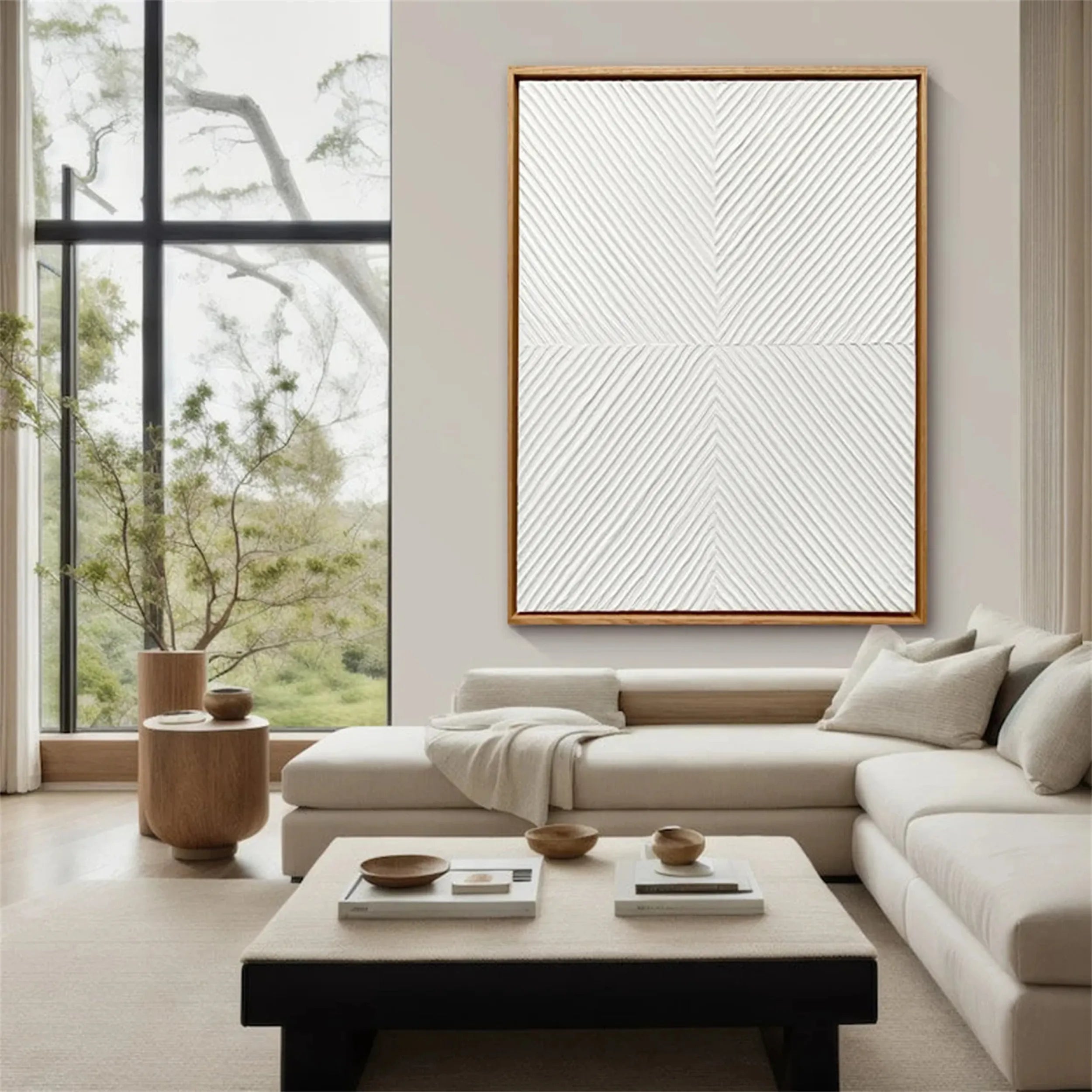 White Textured Minimalist Wall Art #WT109