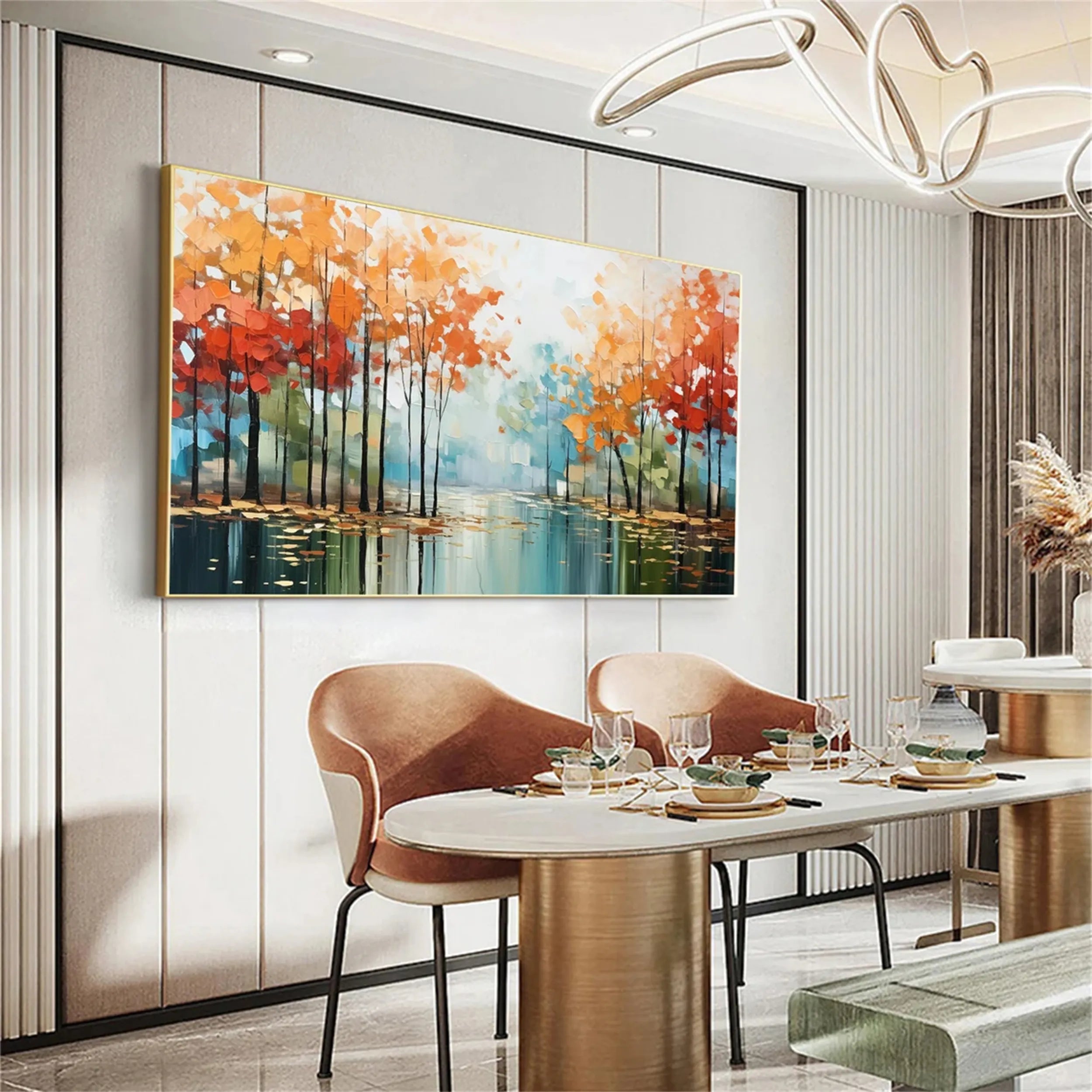 Colorful Tree And Flower Painting #TF023