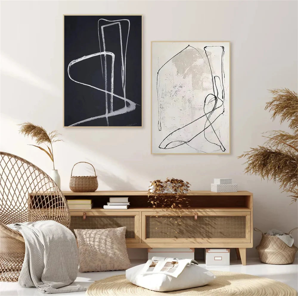 Wabi Sabi Abstract Wall Art Set of 2 #WA152