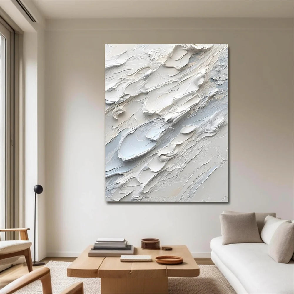 White Textured Minimalist Wall Art #WT172