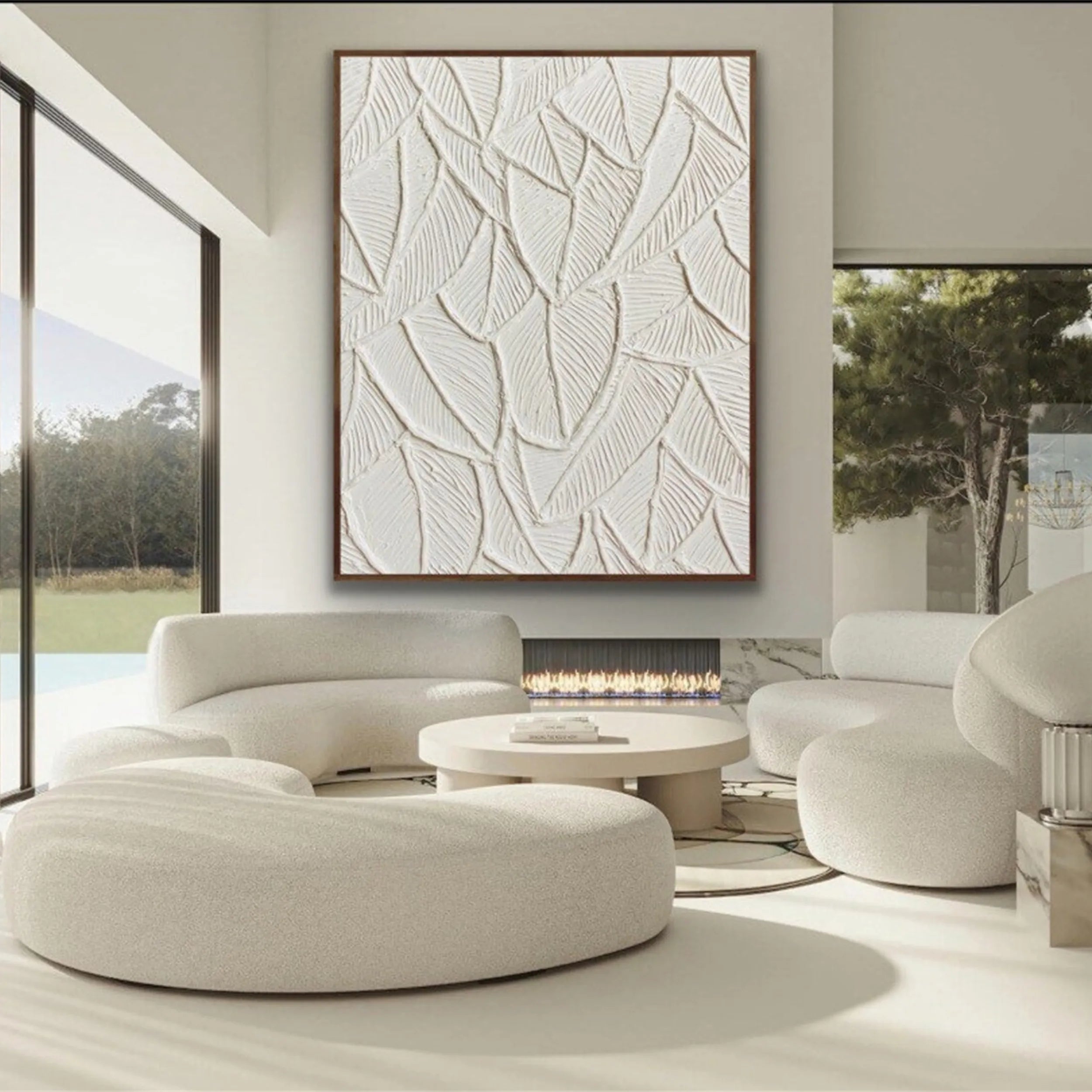 White Tree And Flower Painting #TF057