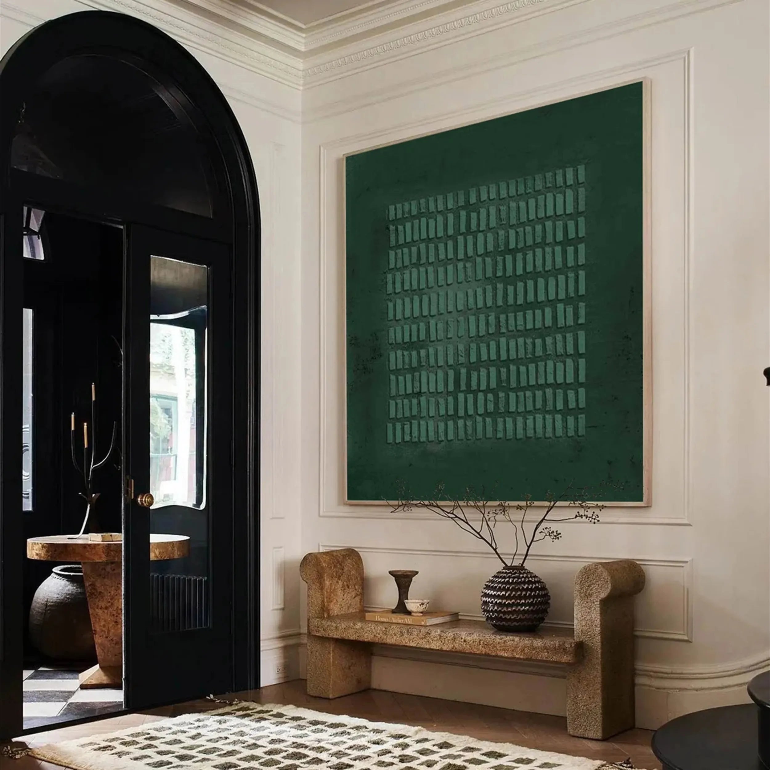 Green Textured Minimalist Wall Art #GT009