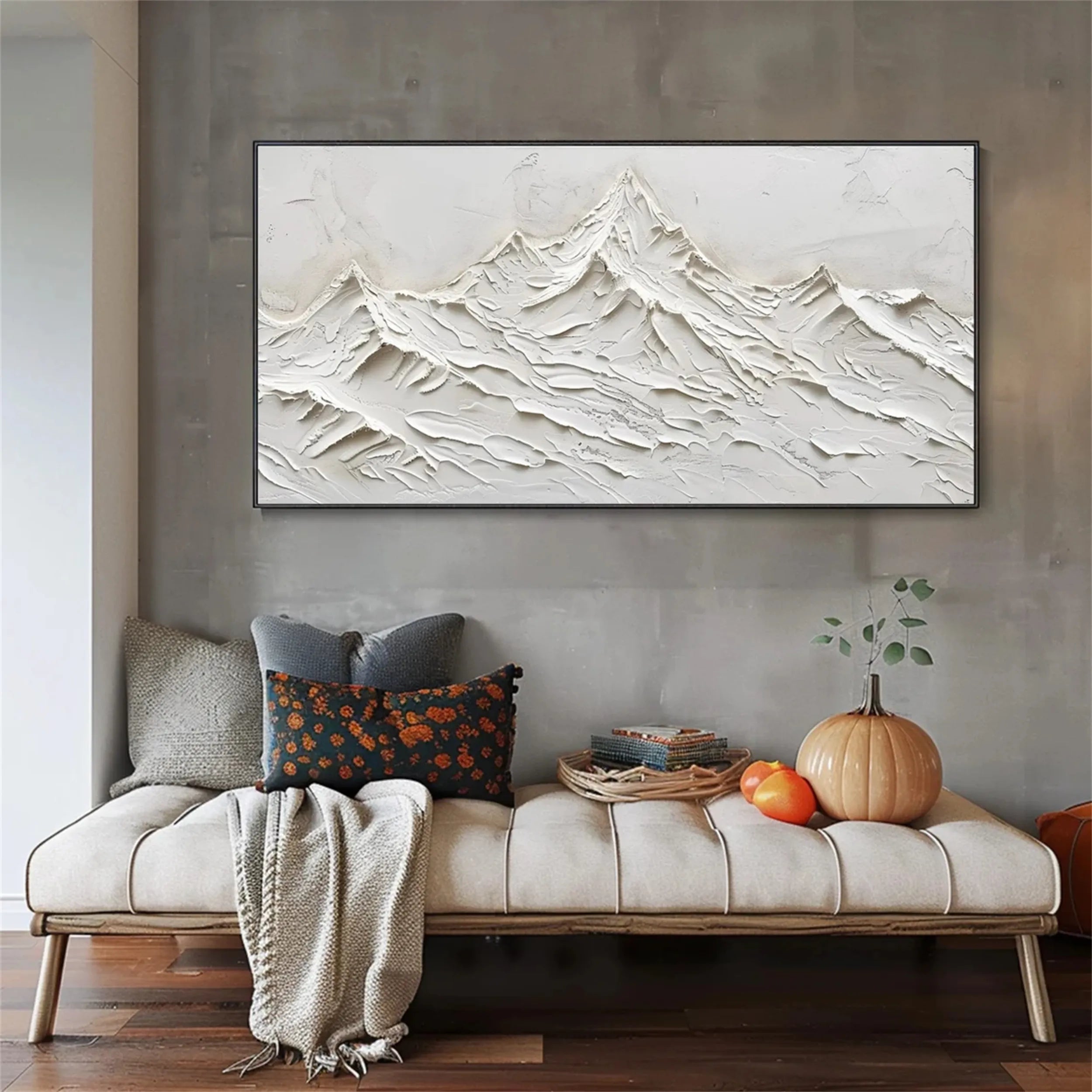 White Textured Minimalist Wall Art #WT124