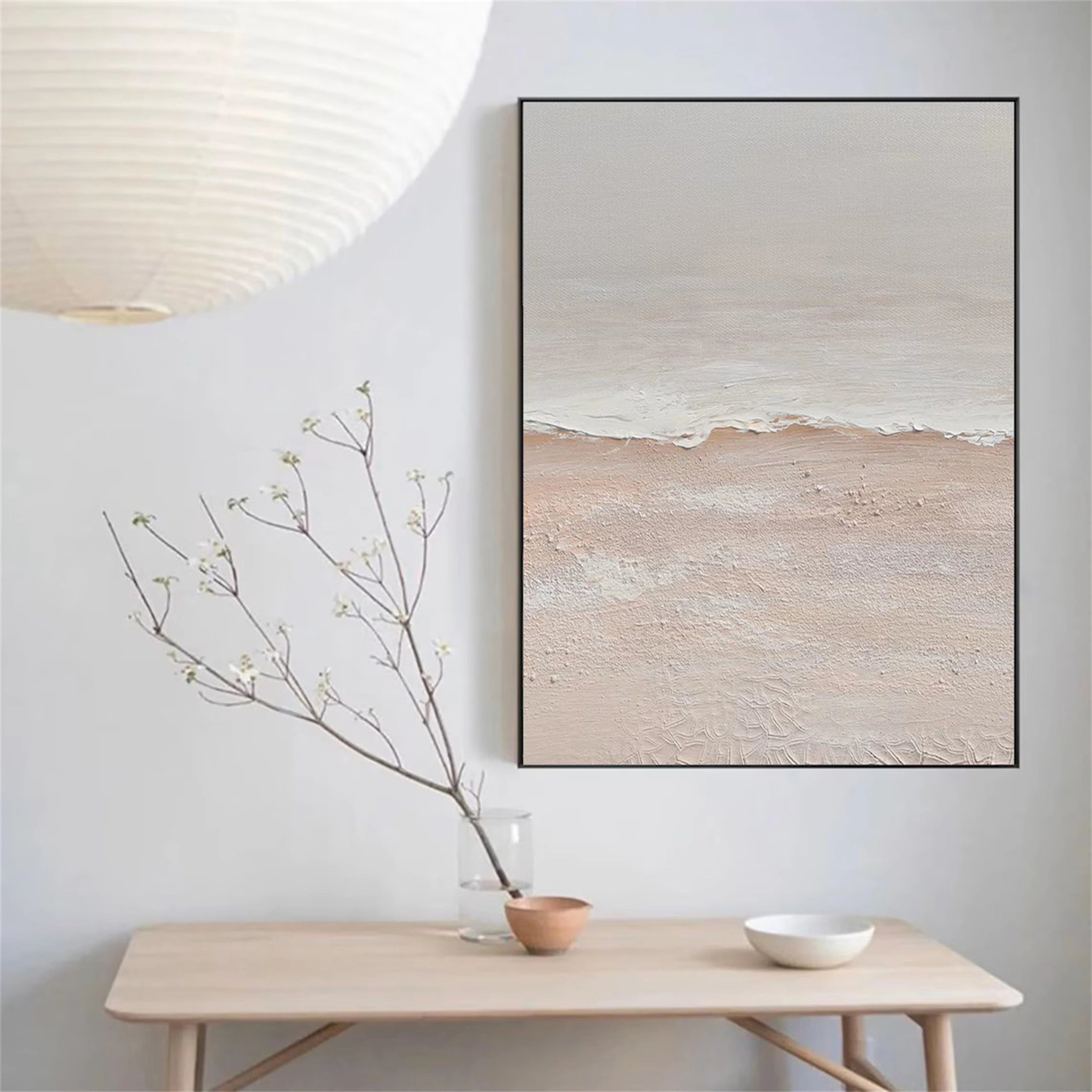 Beige & Brown Textured Minimalist Wall Art #BM023