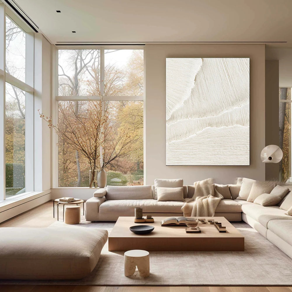 White Textured Minimalist Wall Art #WT009