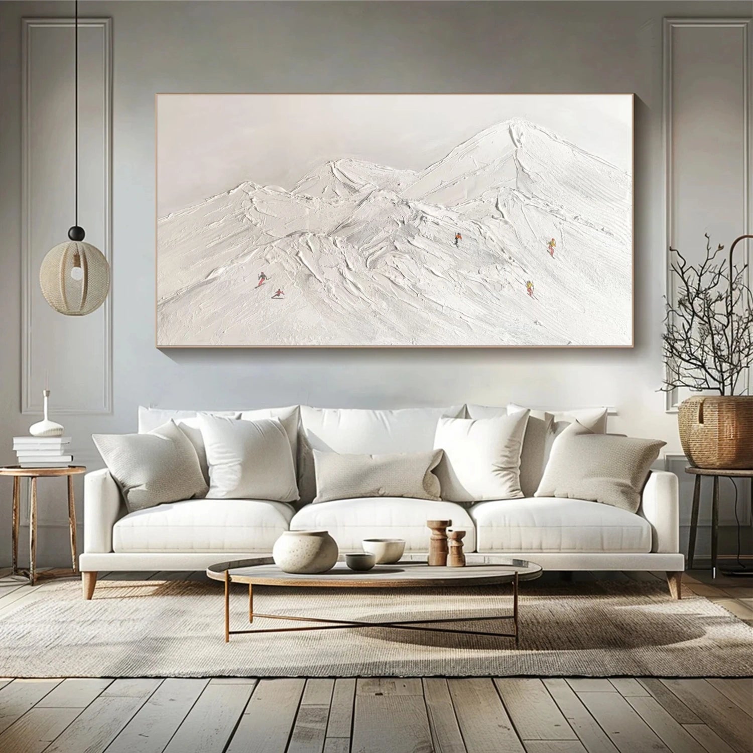 Skiing Sport Textured Wall Art #BA025