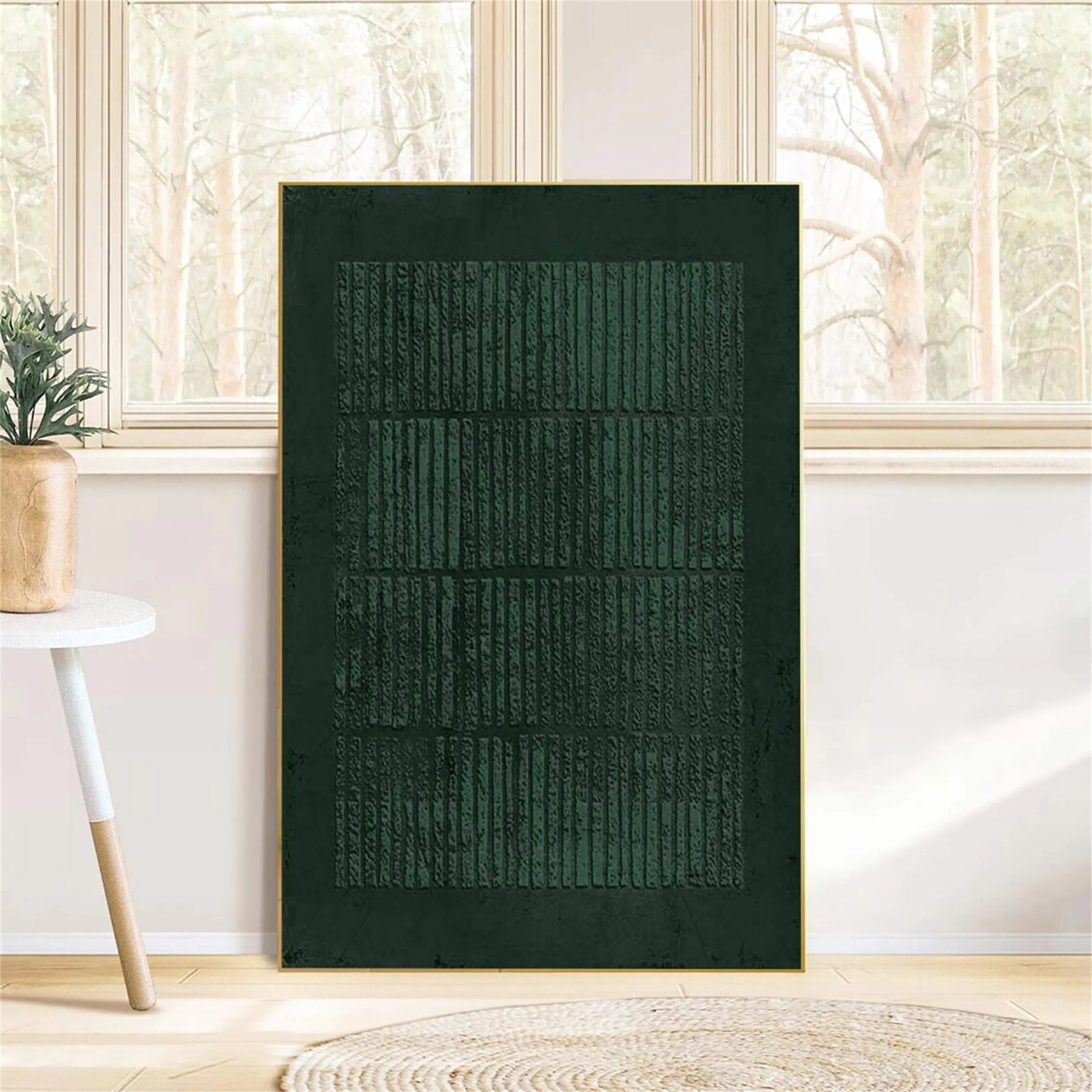 Green Textured Minimalist Wall Art #GT013
