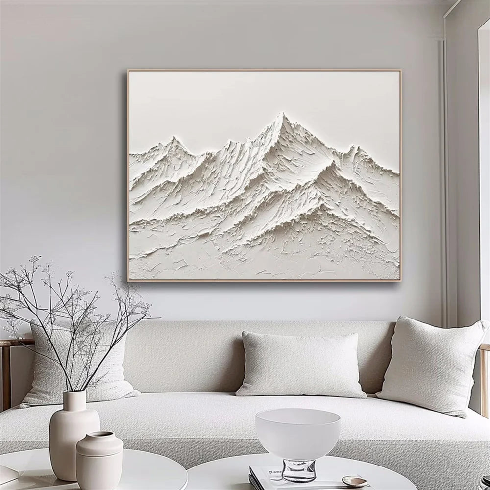 White Textured Minimalist Wall Art #WT113
