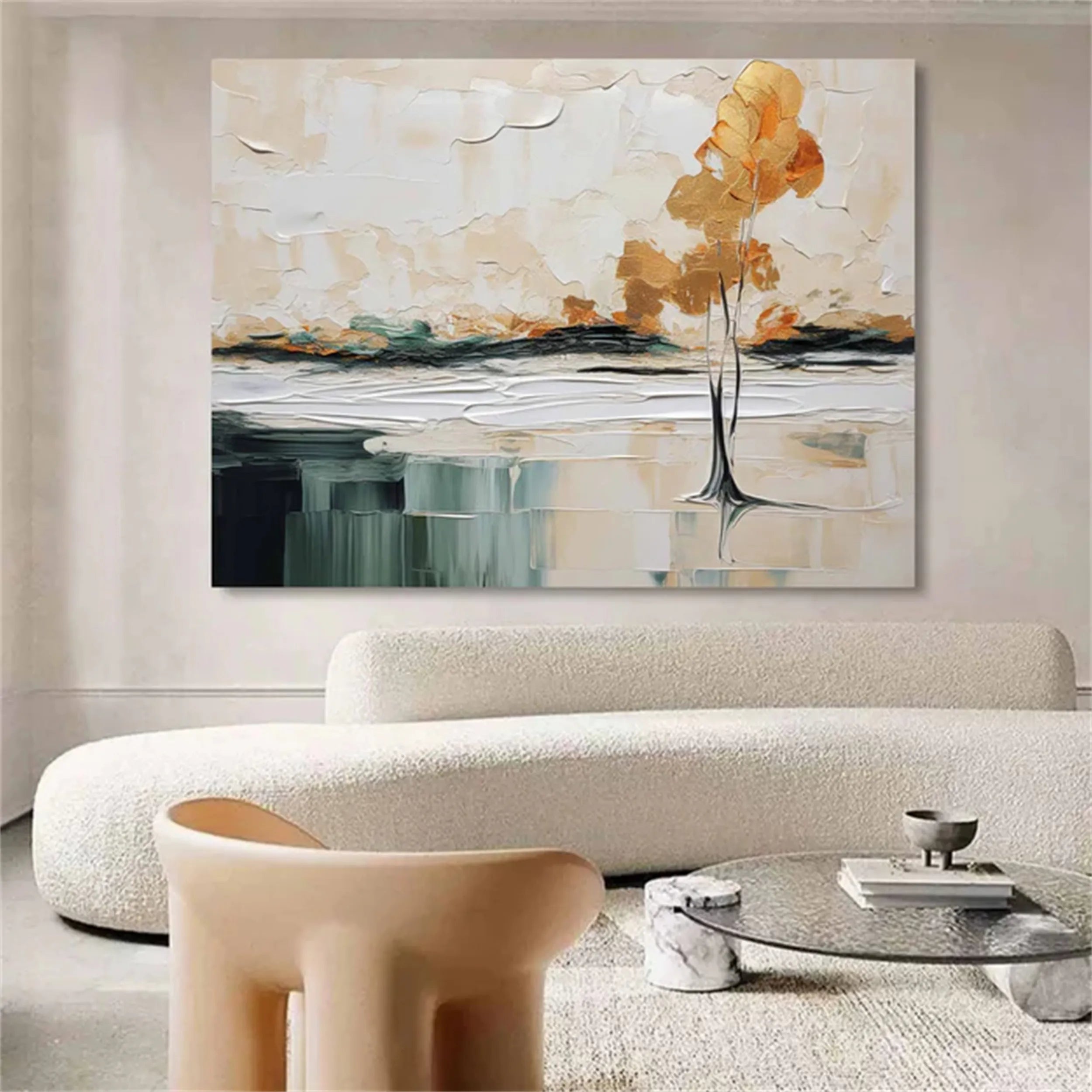 Colorful Tree And Flower Painting #TF012