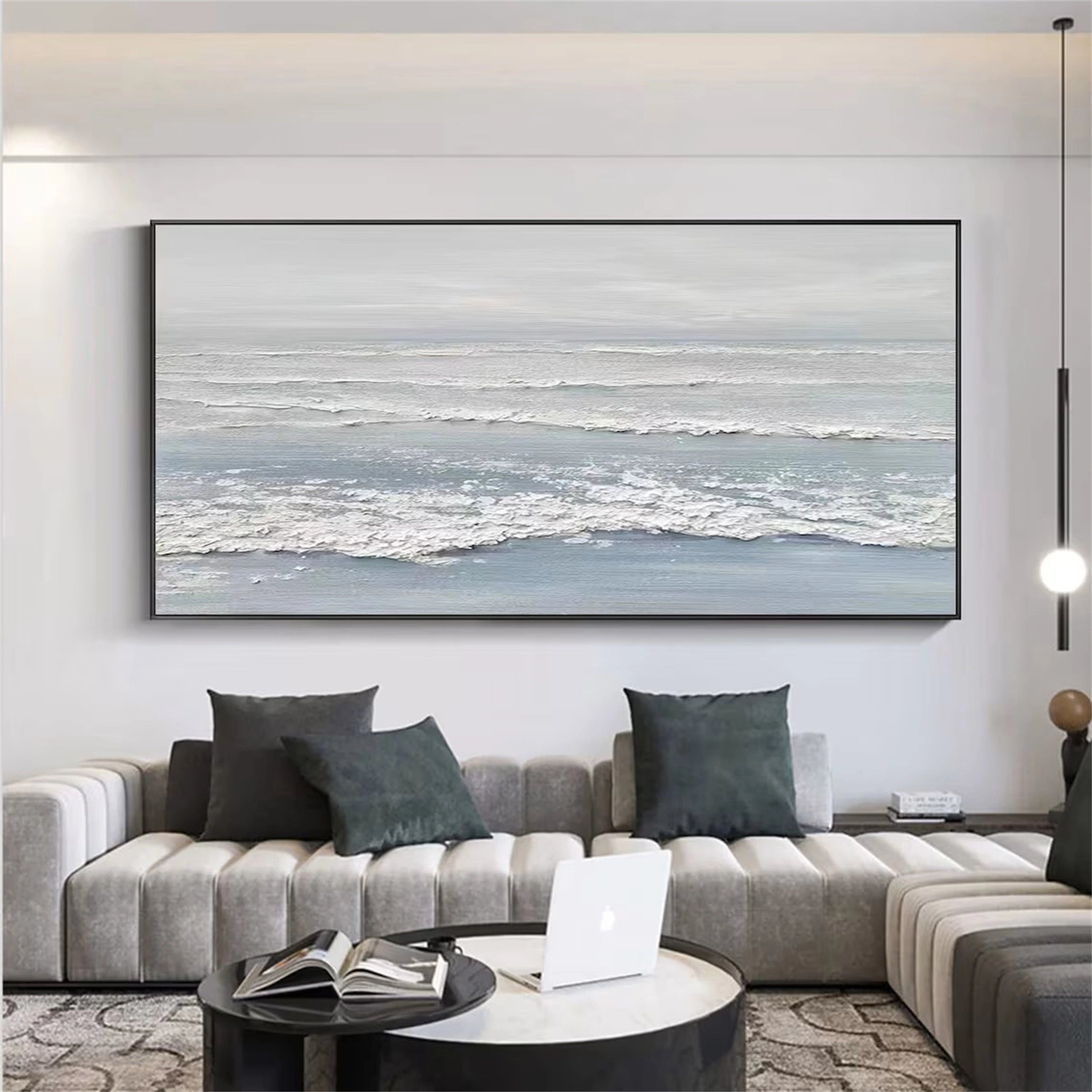 Blue Textured Minimalist Wall Art #BL020