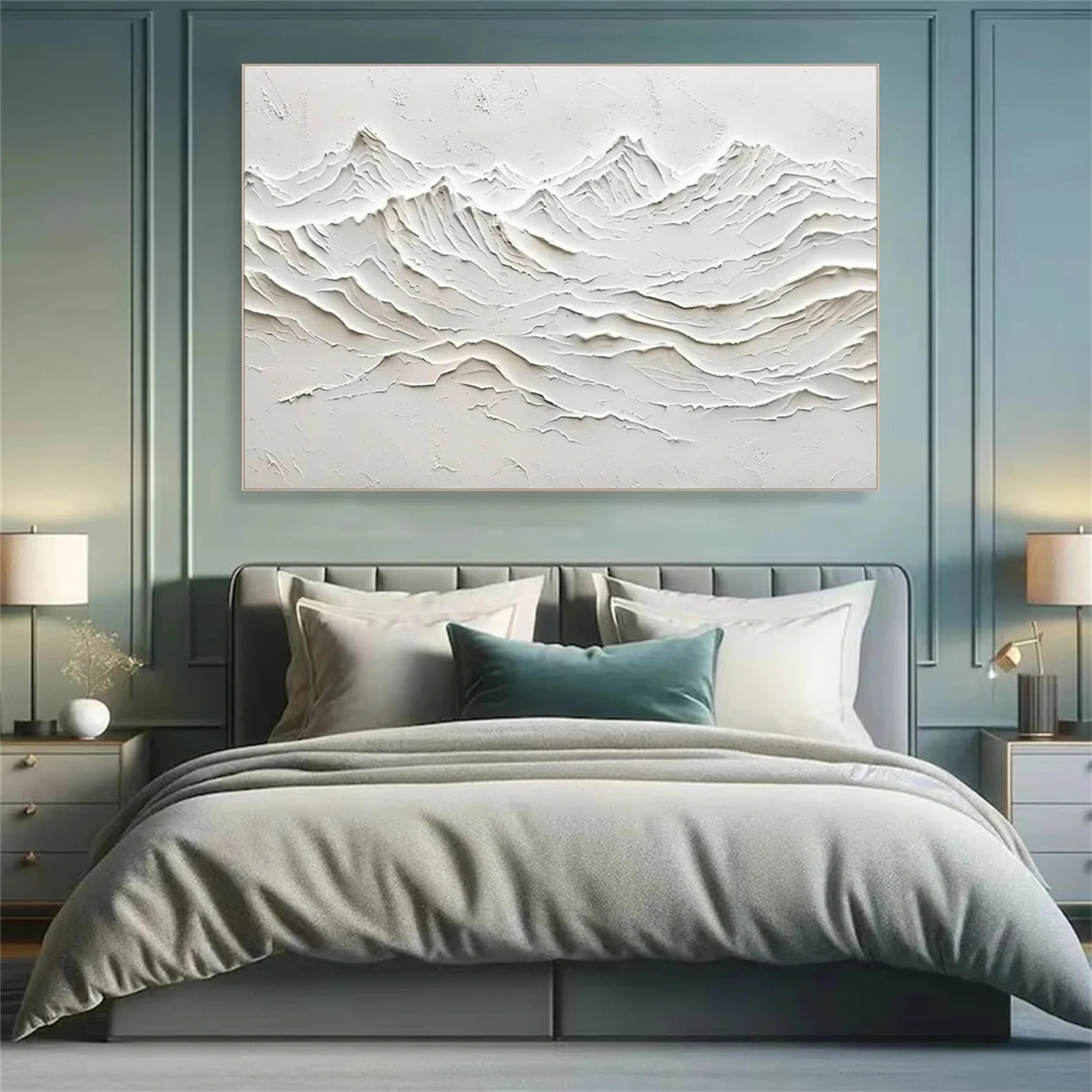 White Textured Minimalist Wall Art #WT121