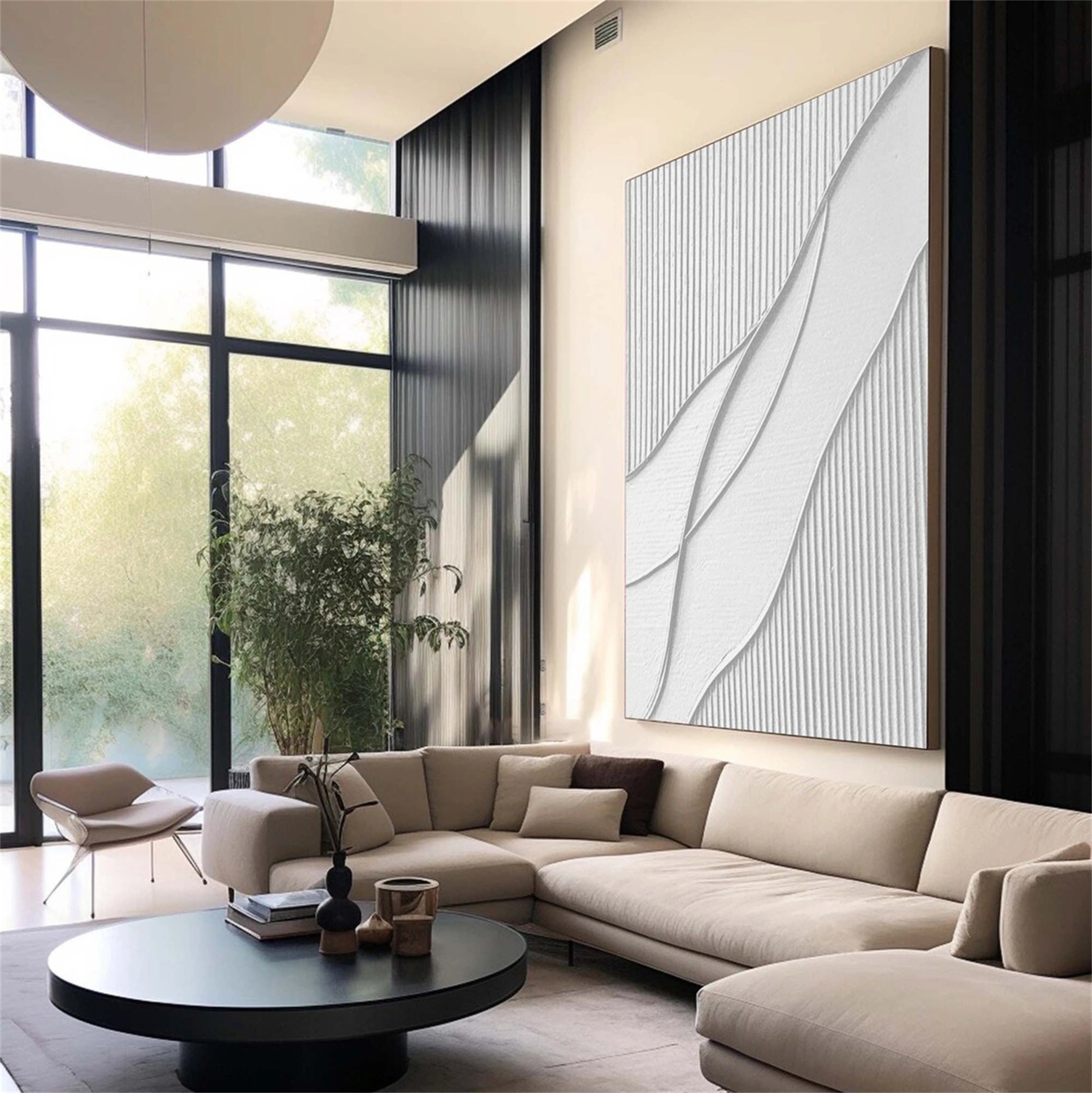 White Textured Minimalist Wall Art #WT066