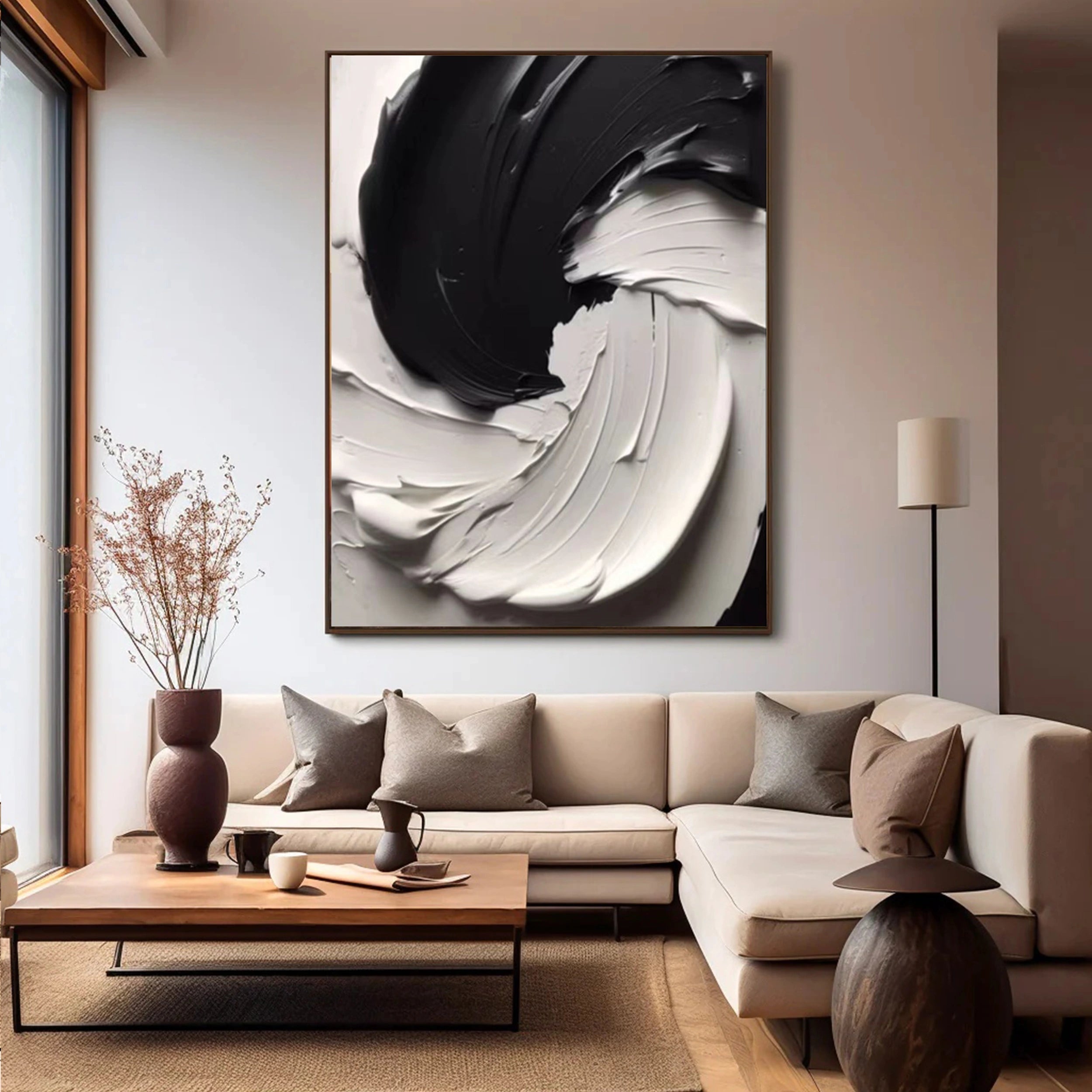 Black Textured Minimalist Wall Art #BT033