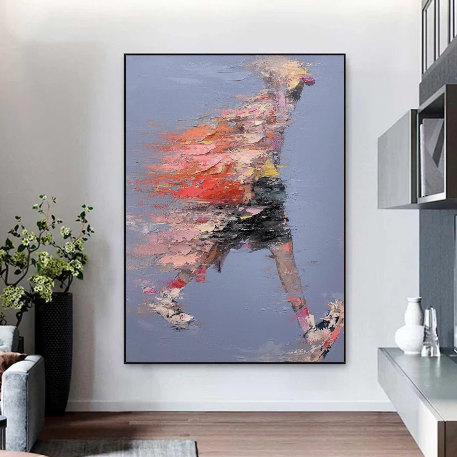 Colorful Abstract Portrait Textured Wall Art #WP014