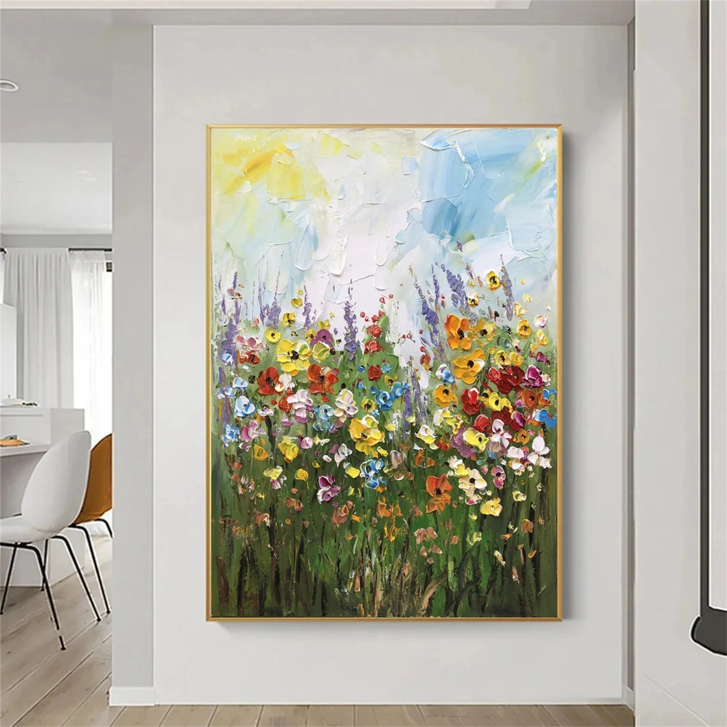 Colorful Tree And Flower Painting #TF007