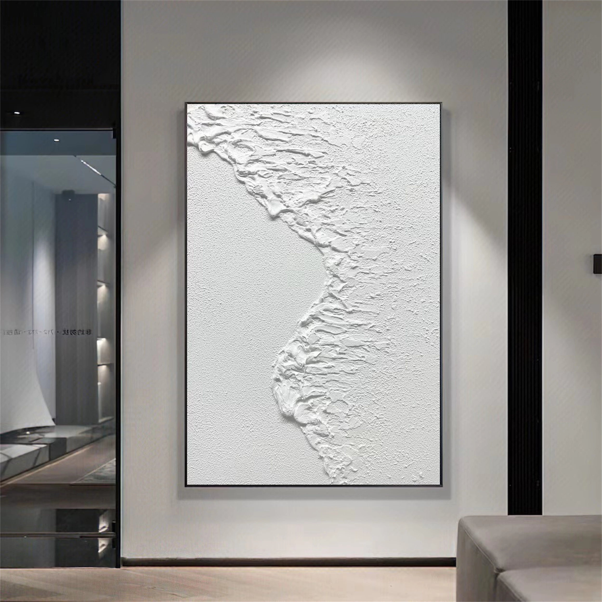 White Textured Minimalist Wall Art #WT094