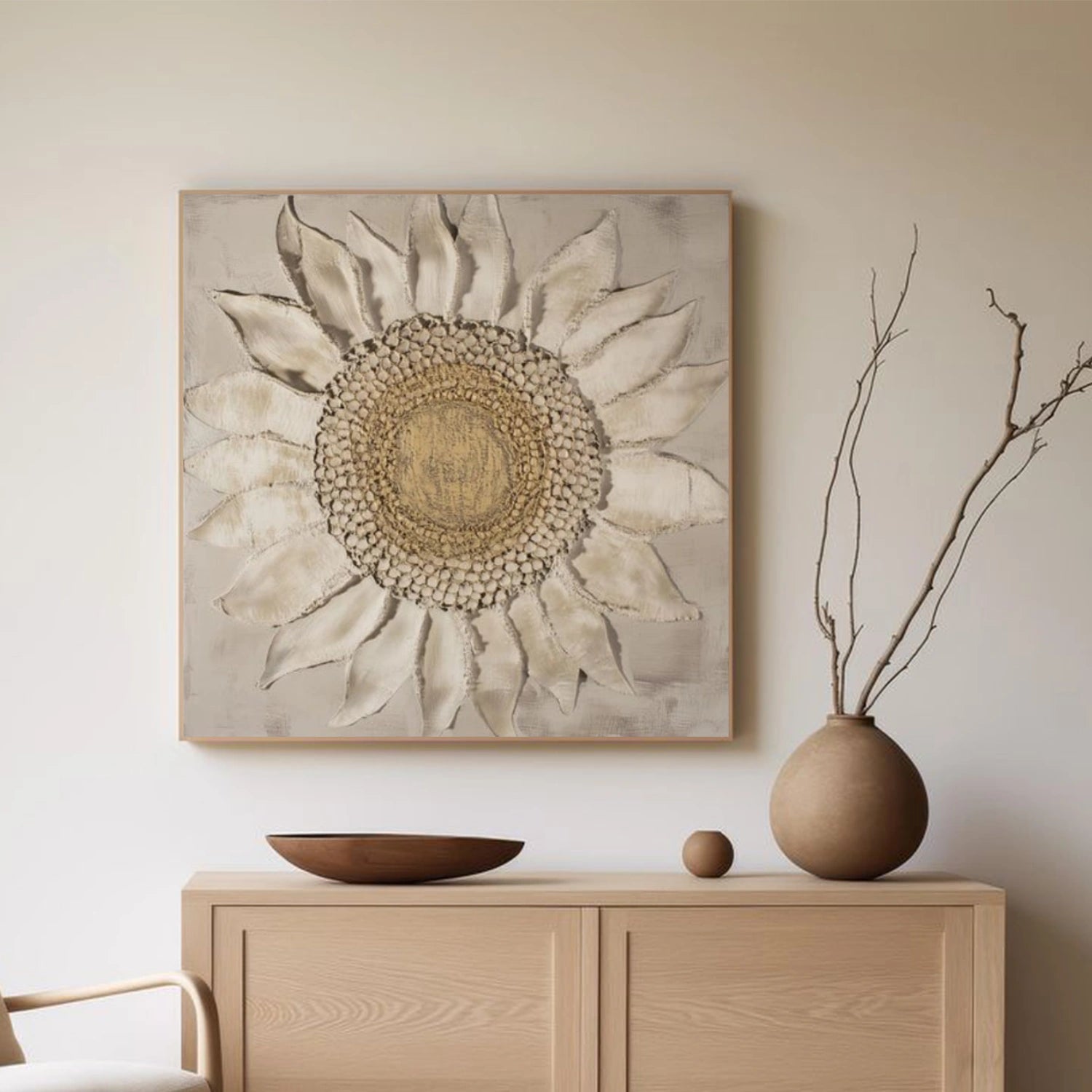 Tree And Flower Abstract Textured Wall Art #TF209