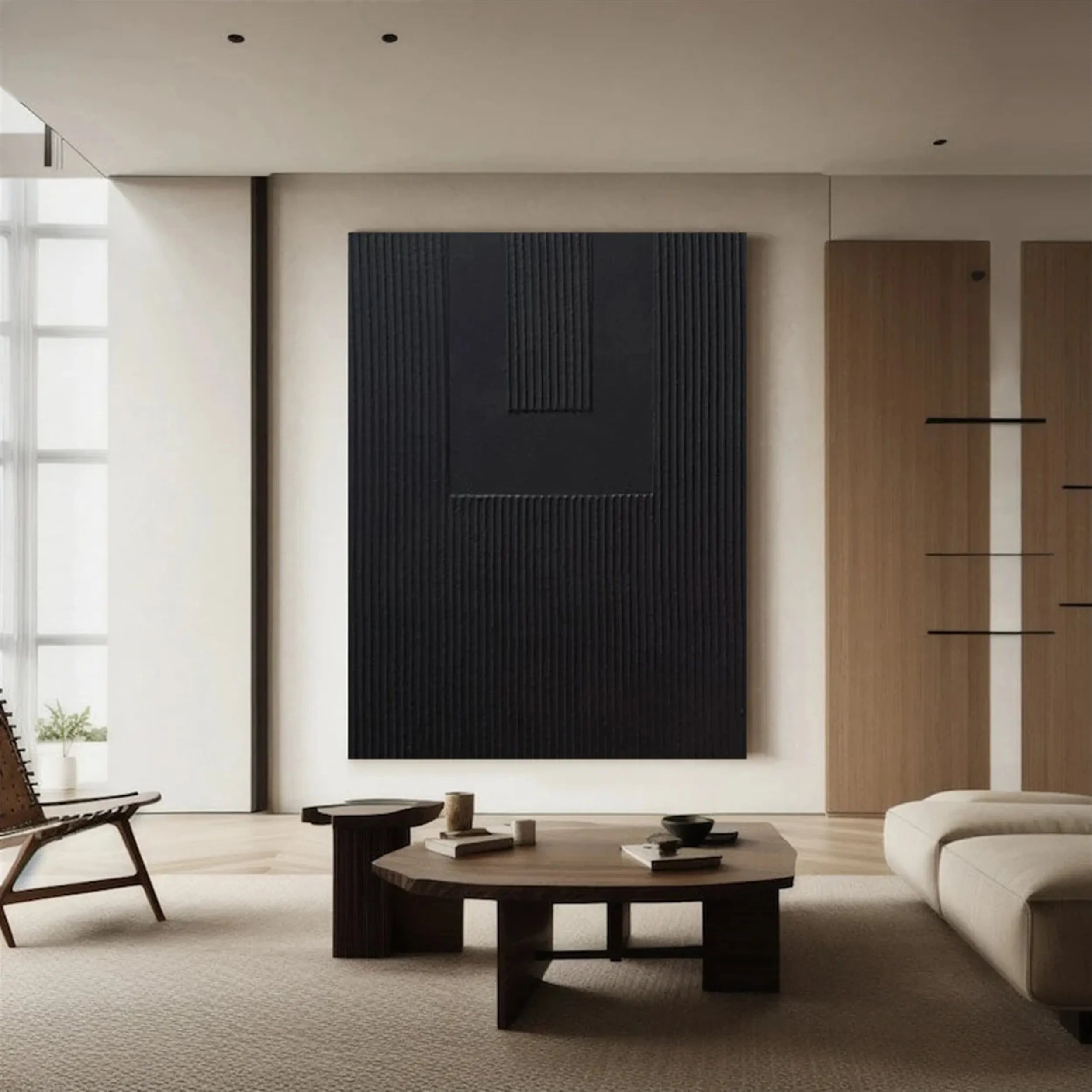 Black Textured Minimalist Wall Art #BT063