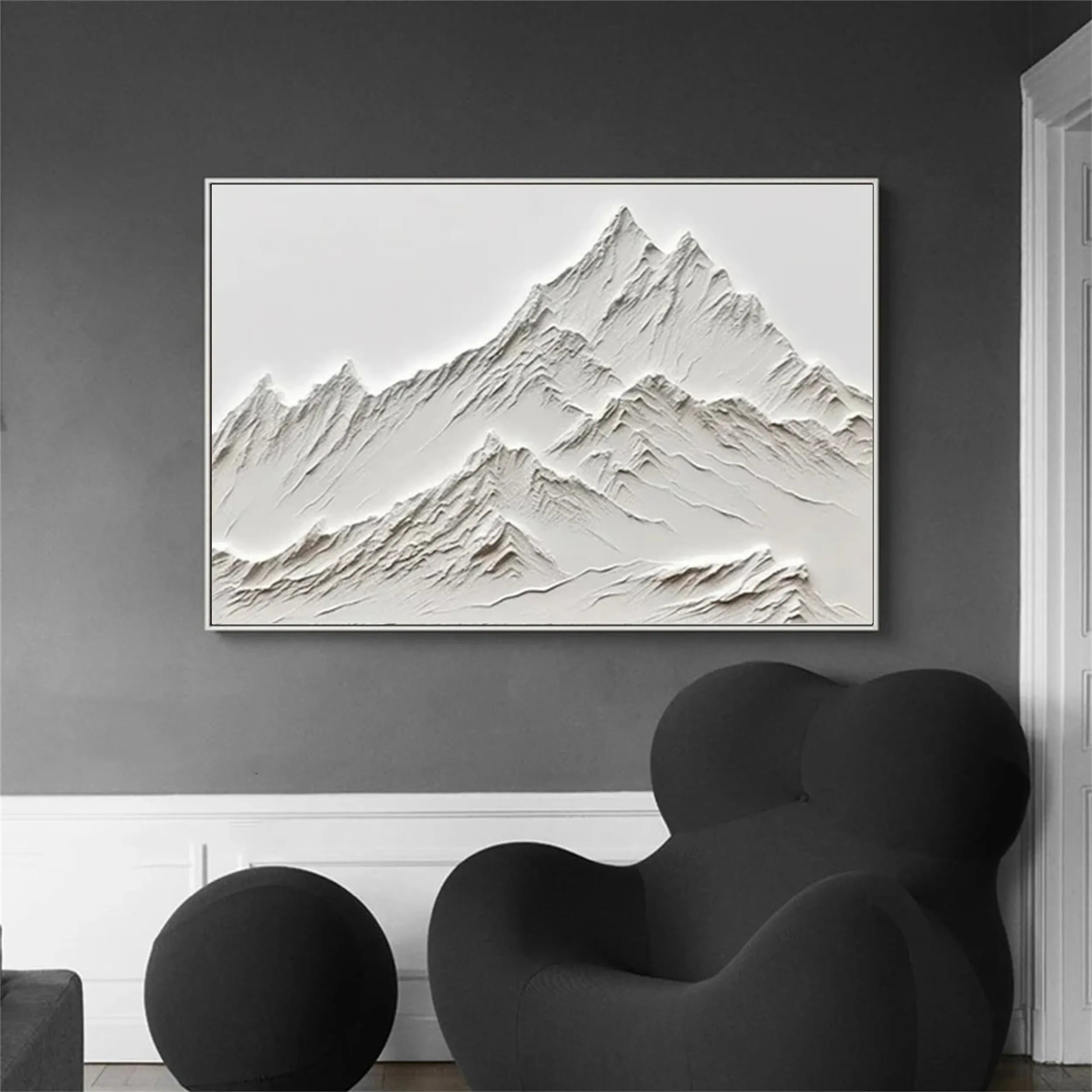 White Textured Minimalist Wall Art #WT139