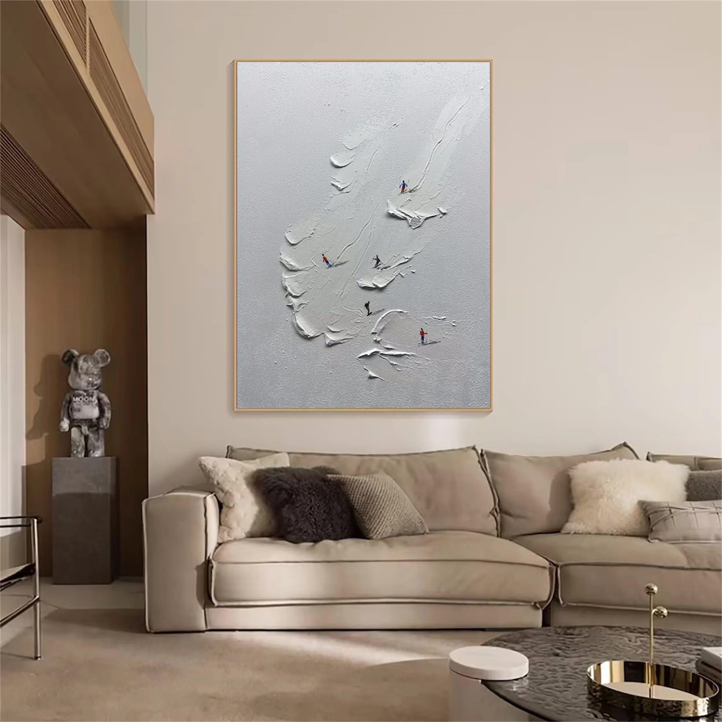 White Textured Minimalist Wall Art #WT156