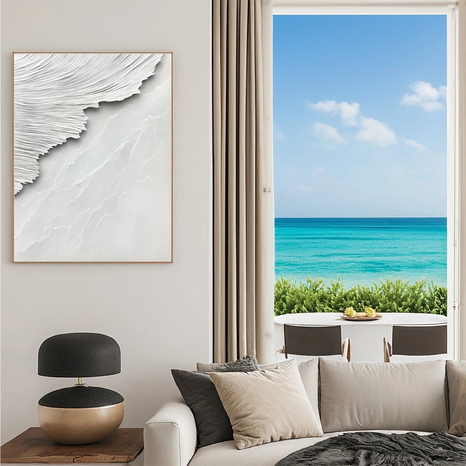 White Textured Minimalist Wall Art #WT196