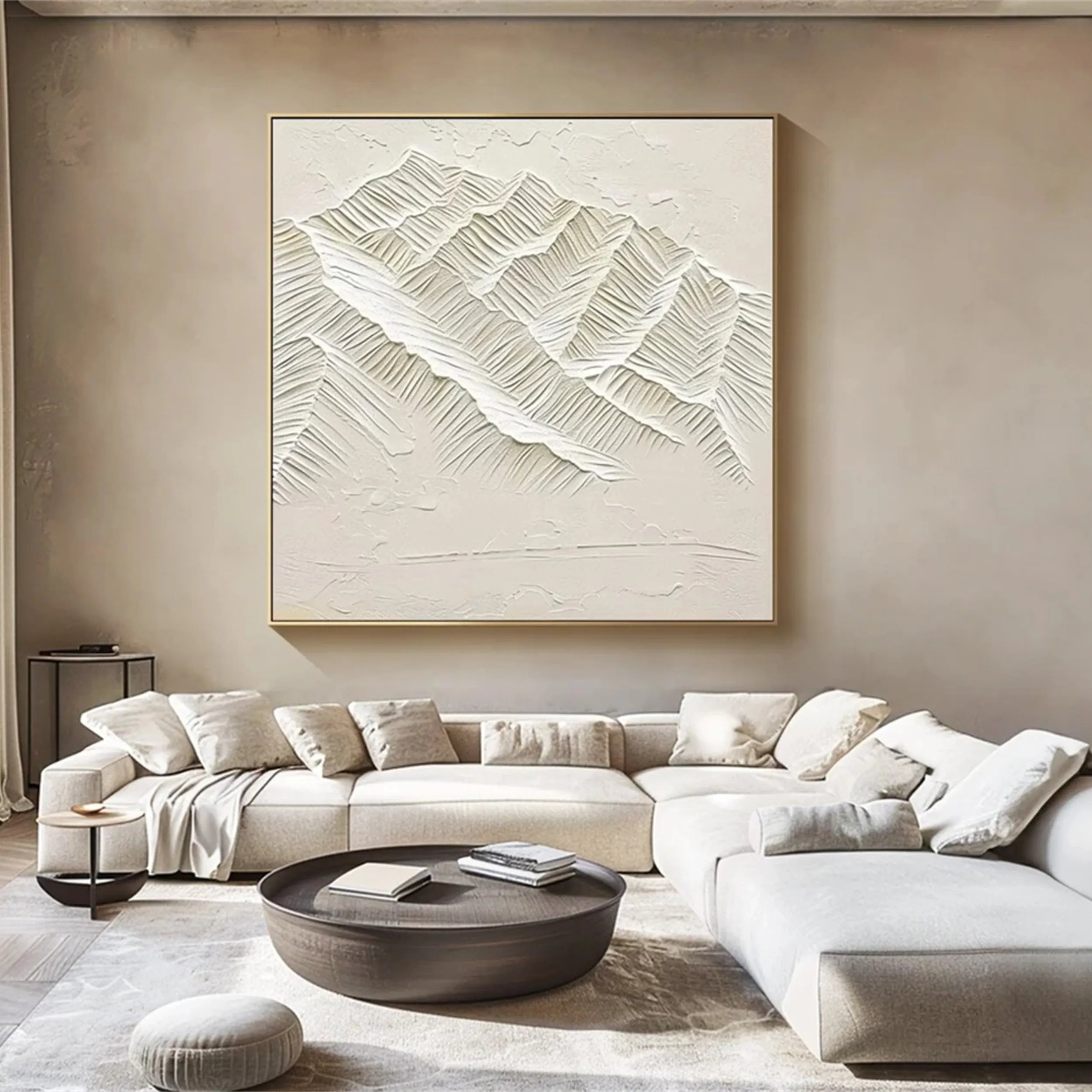 White Textured Minimalist Wall Art #WT142