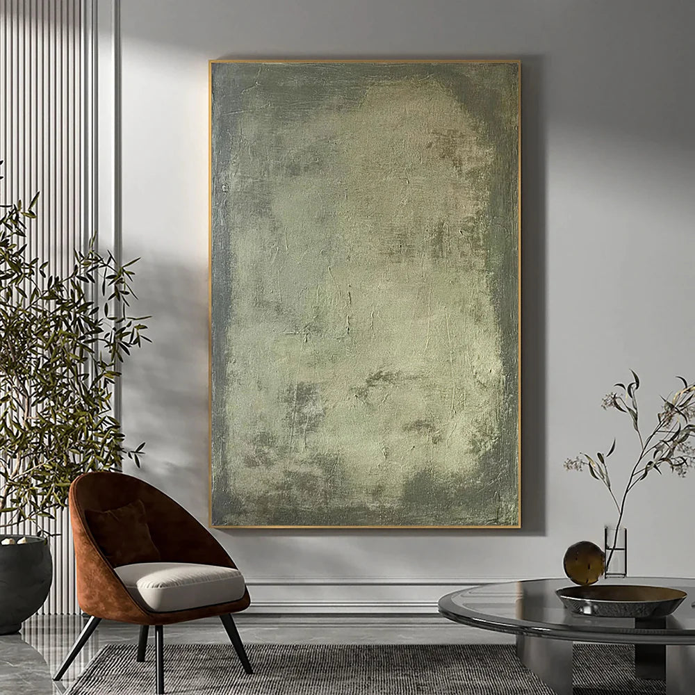 Green Textured Minimalist Wall Art #GT039