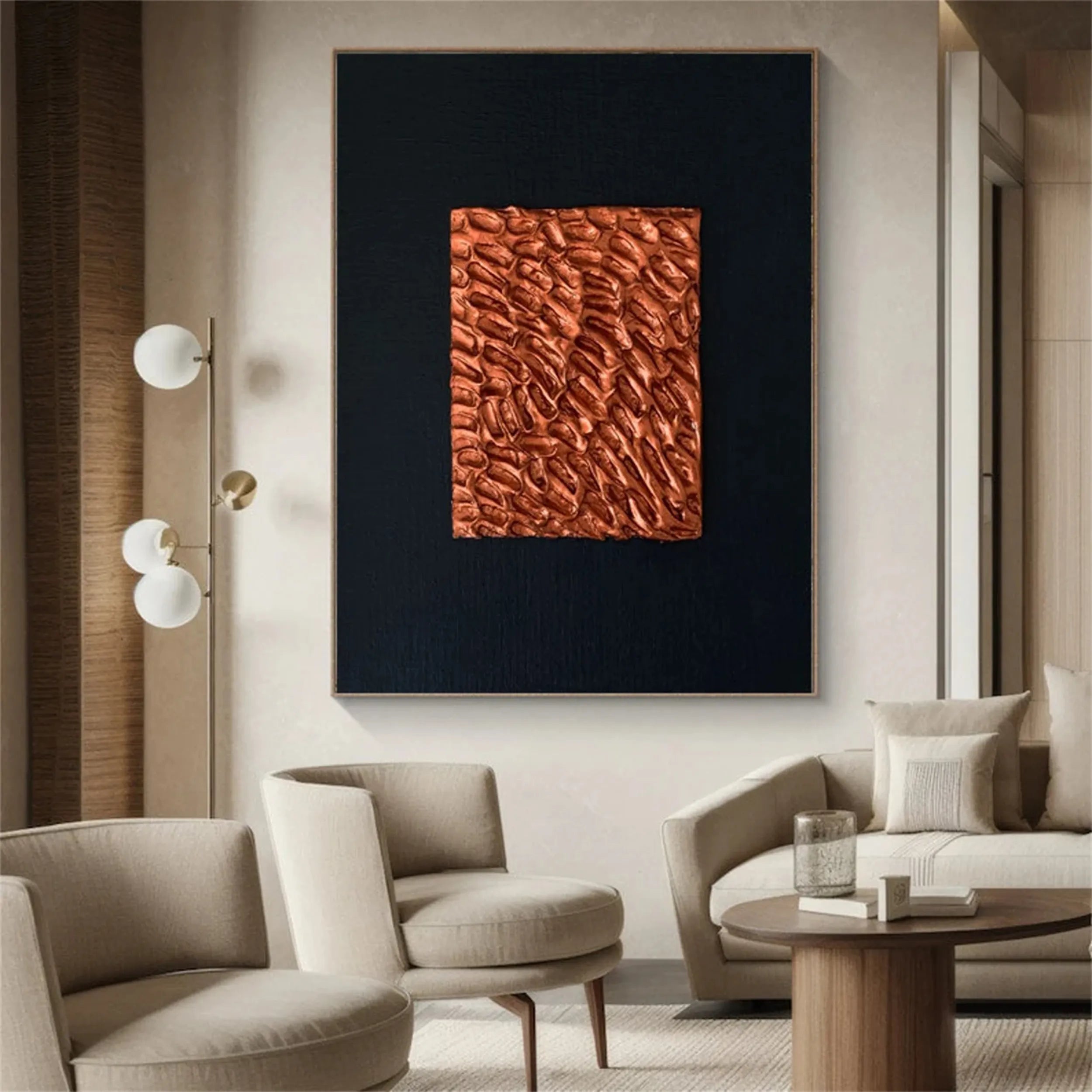 Black Textured Minimalist Wall Art #BT062