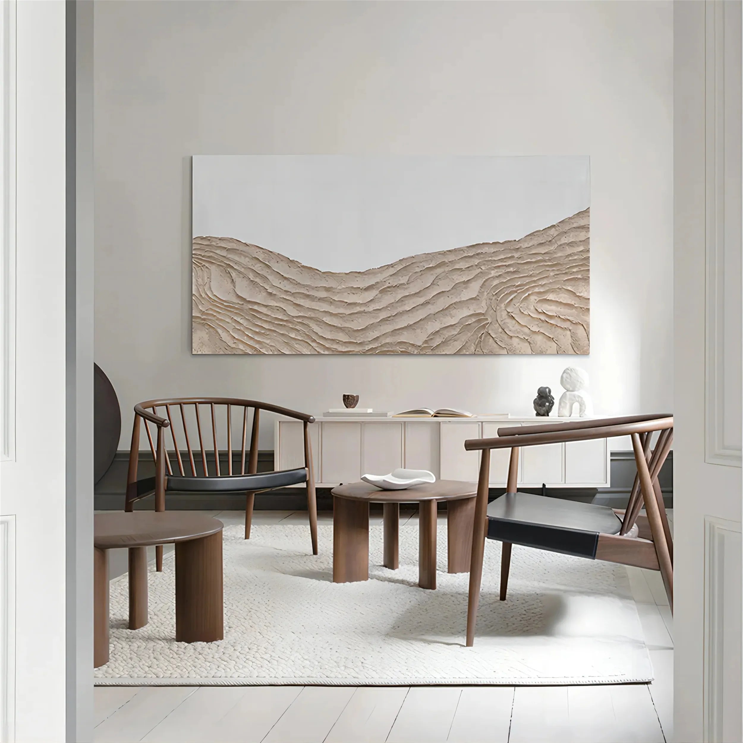 White Textured Minimalist Wall Art #WT099