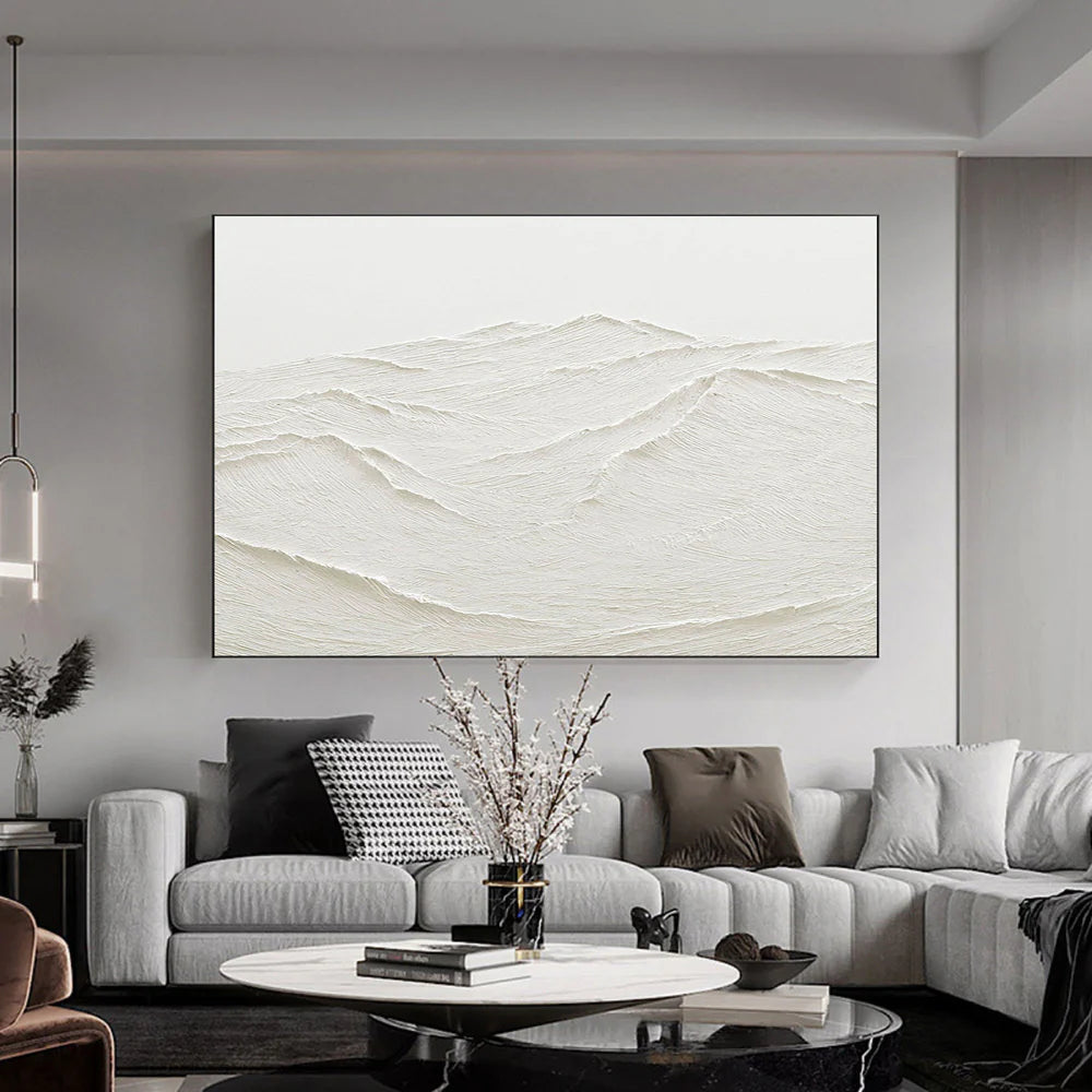 White Textured Minimalist Wall Art #WT029