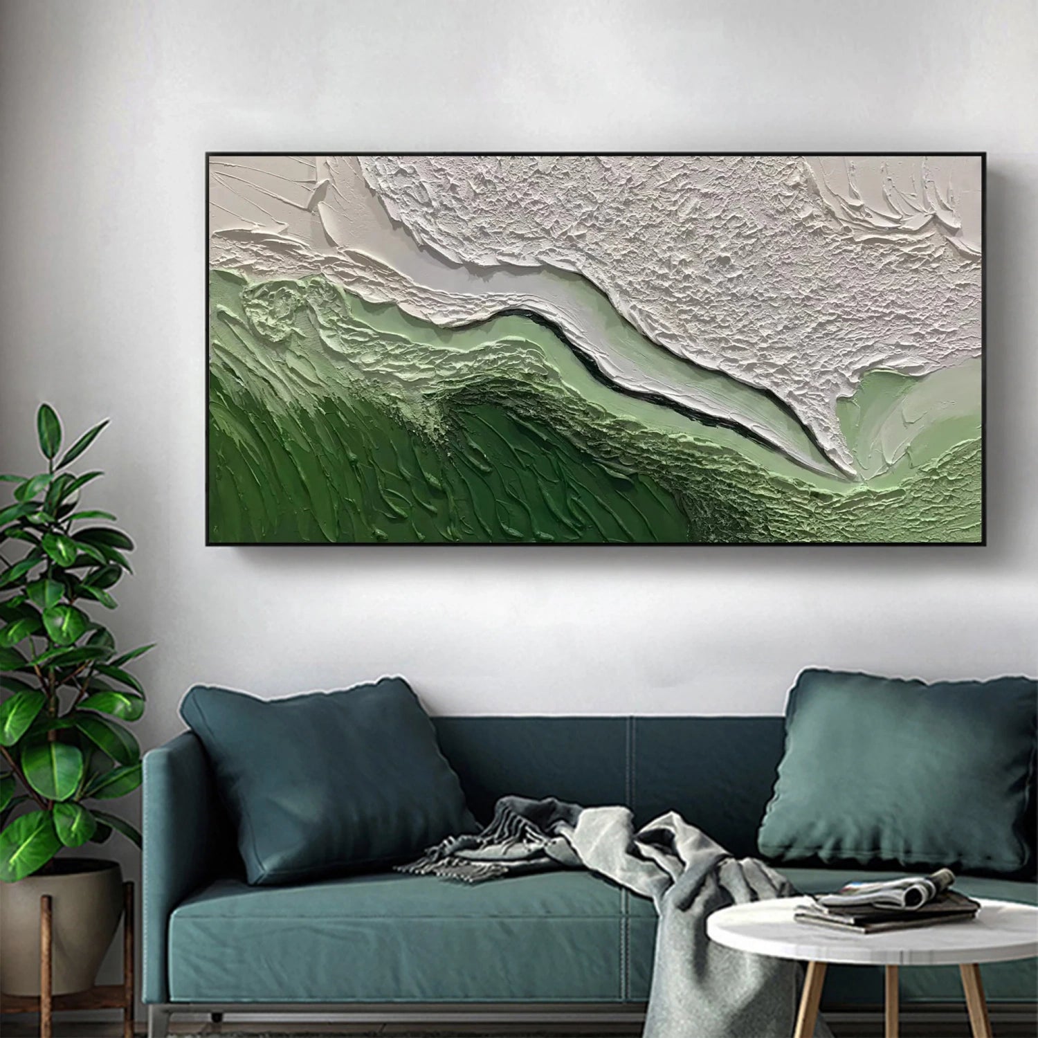 Green Textured Minimalist Wall Art #GT046