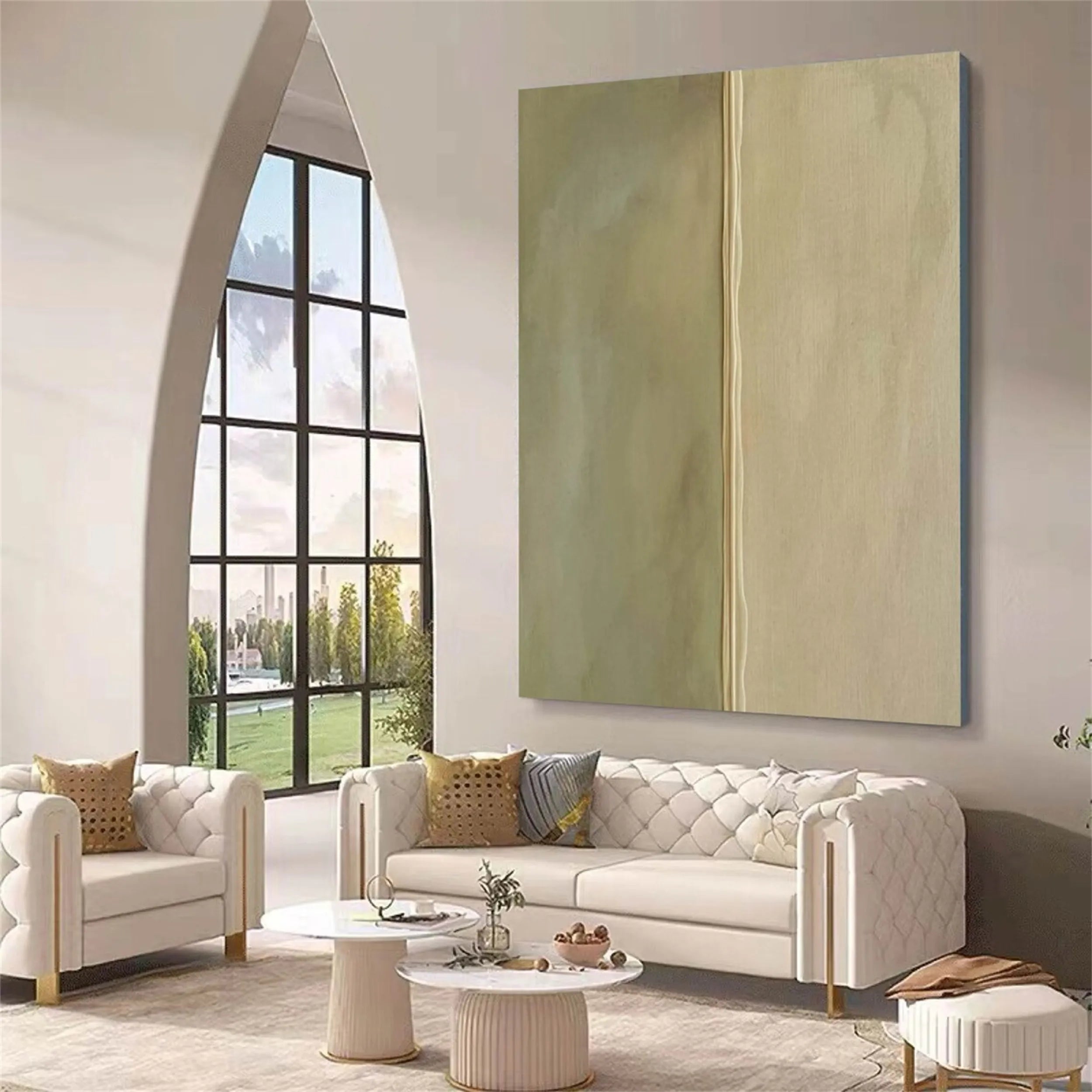 Green Textured Minimalist Wall Art #GT022