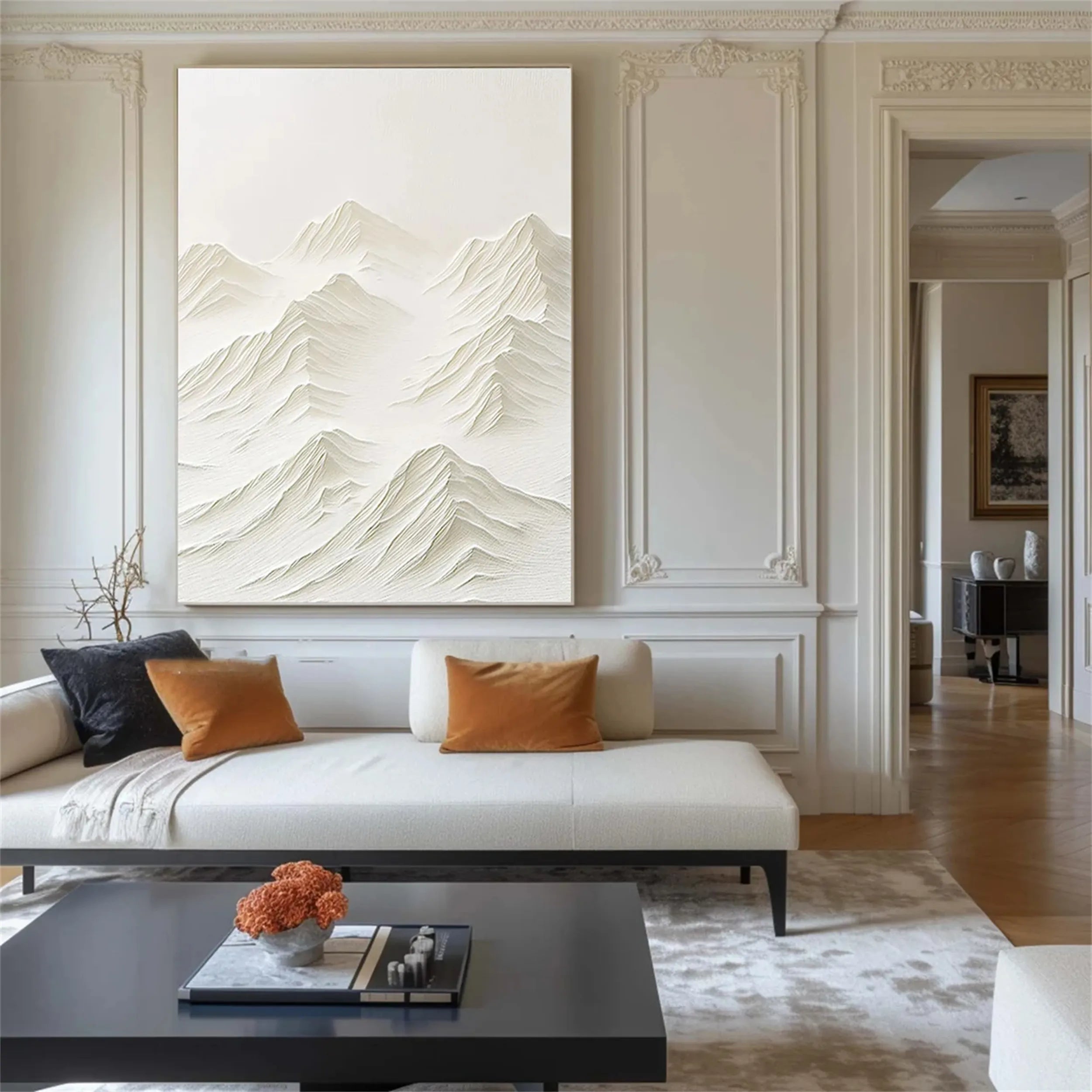 White Textured Minimalist Wall Art #WT091