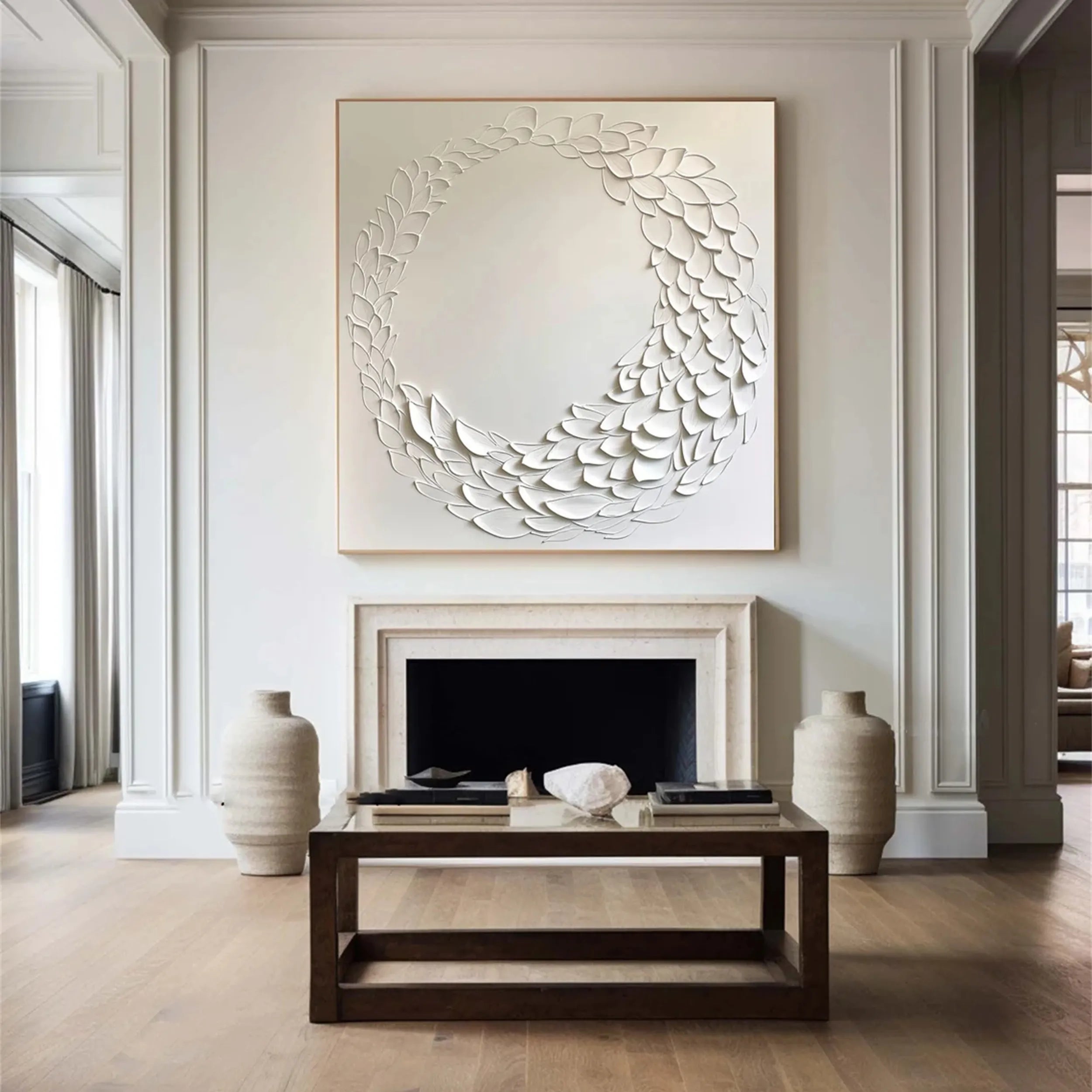 White Textured Minimalist Wall Art #WT092