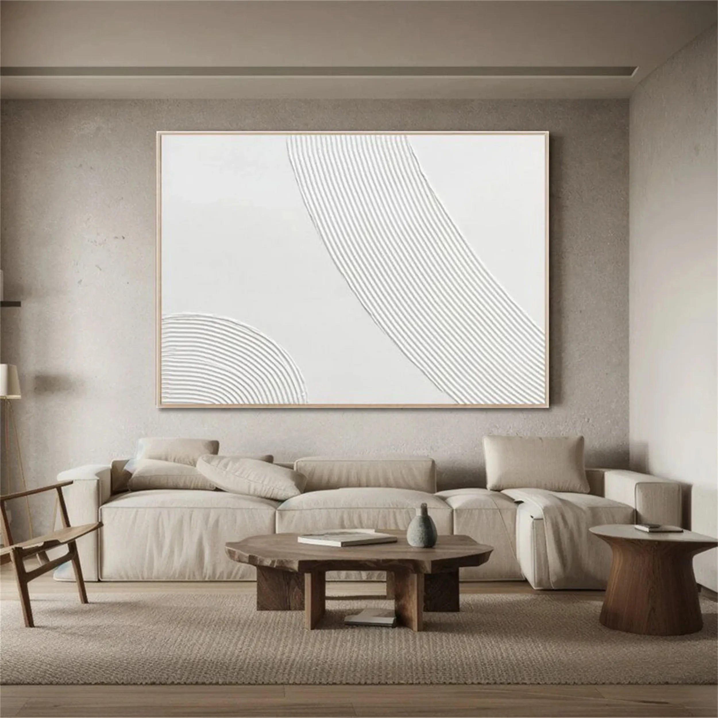 White Textured Minimalist Wall Art #WT107