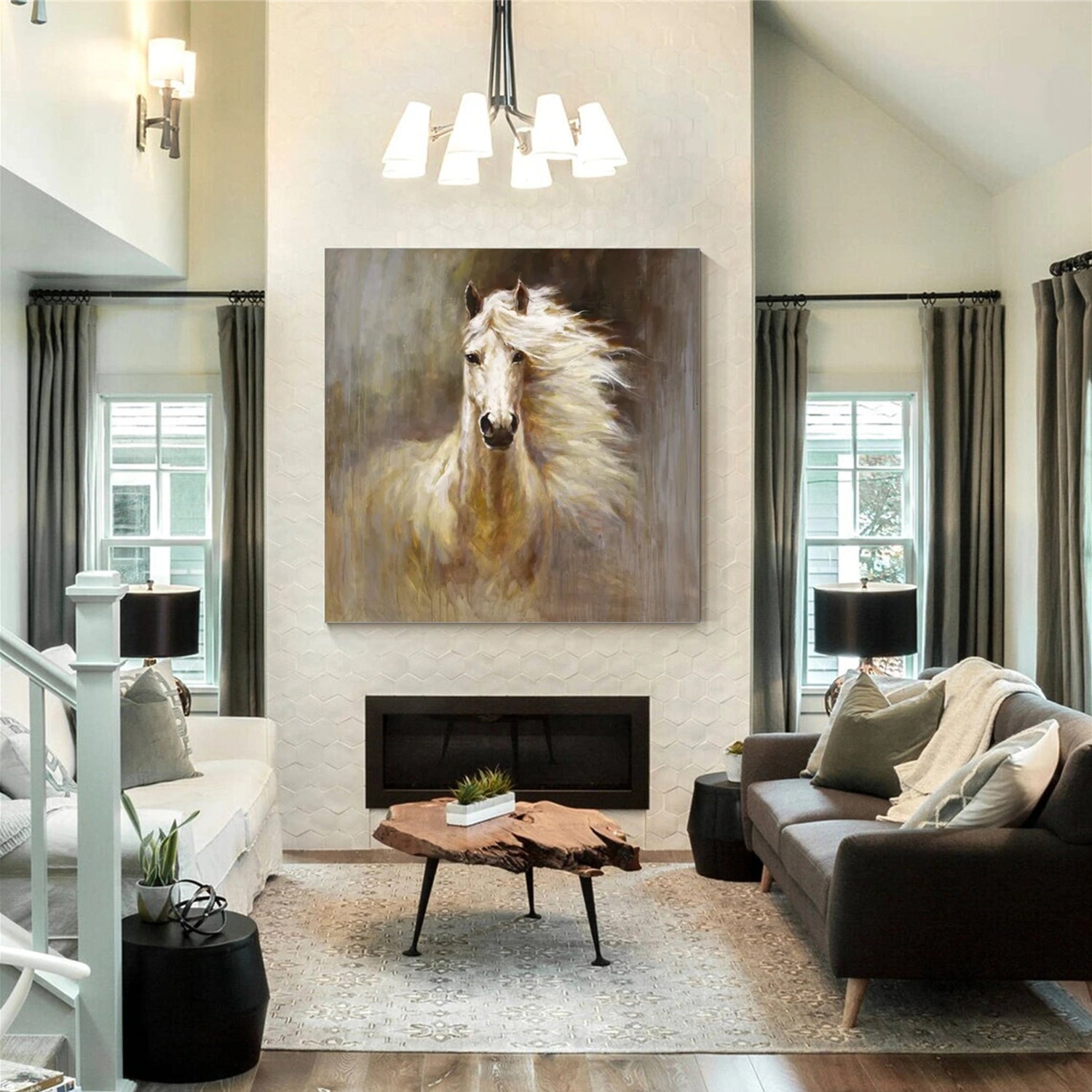 Abstract Animal Art Horse Wall Art #AT012