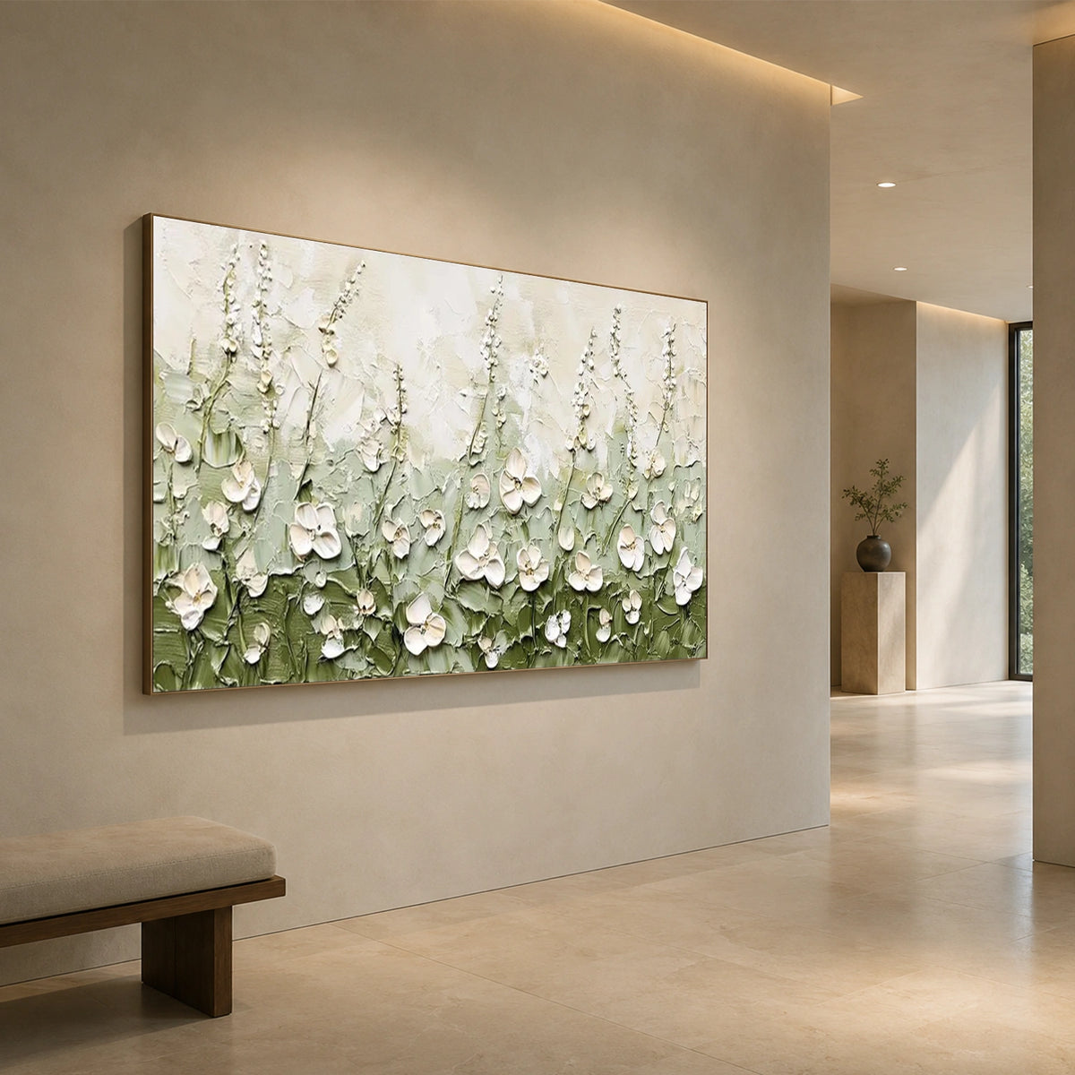 Tree And Flower Abstract Textured Wall Art #TF233