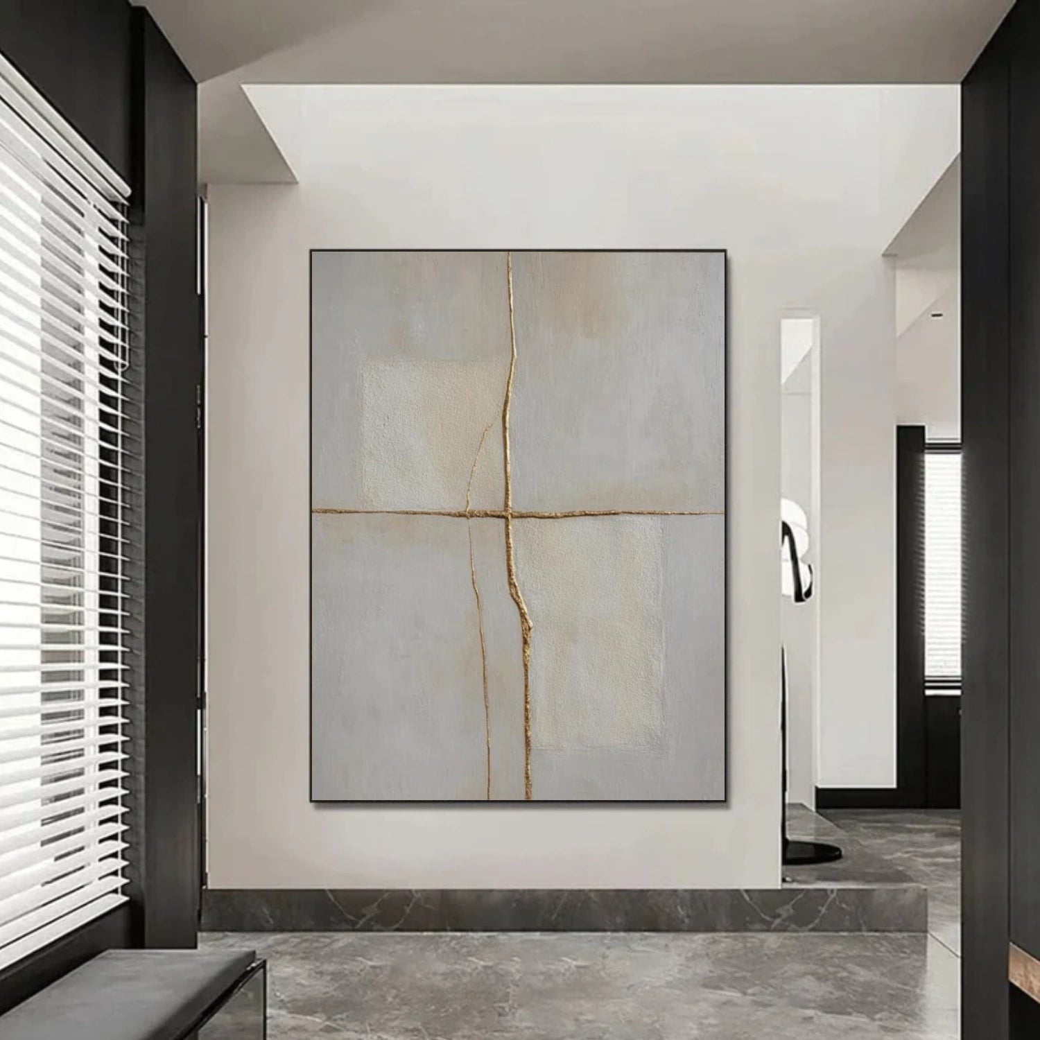 Beige and Grey Textured Minimalist Wall Art #WT249