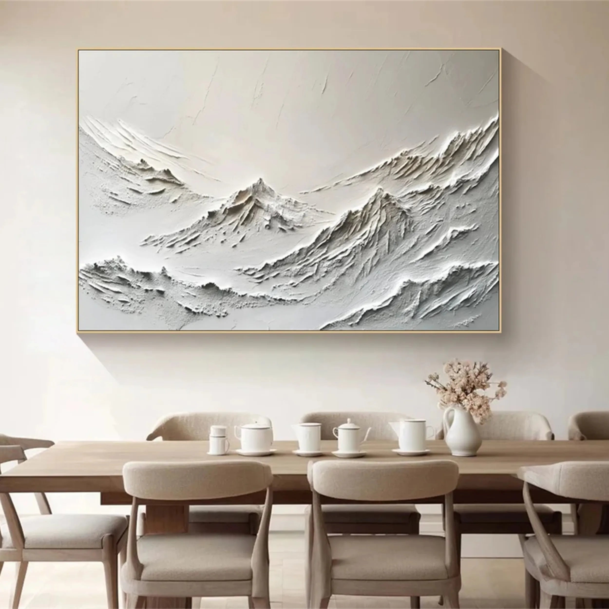 White Textured Minimalist Wall Art #WT120