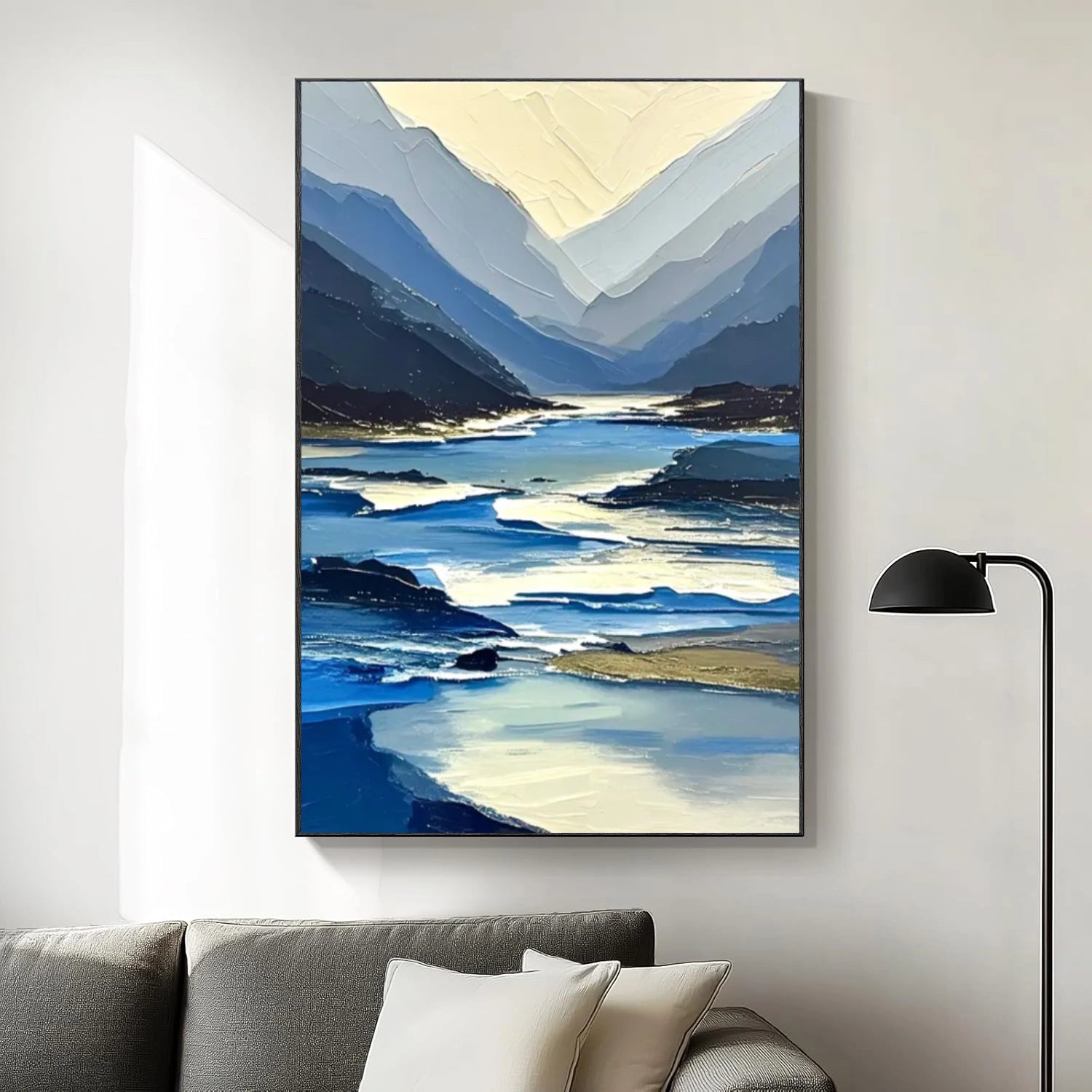 Abstract Mountain Textured Canvas Art #WT210